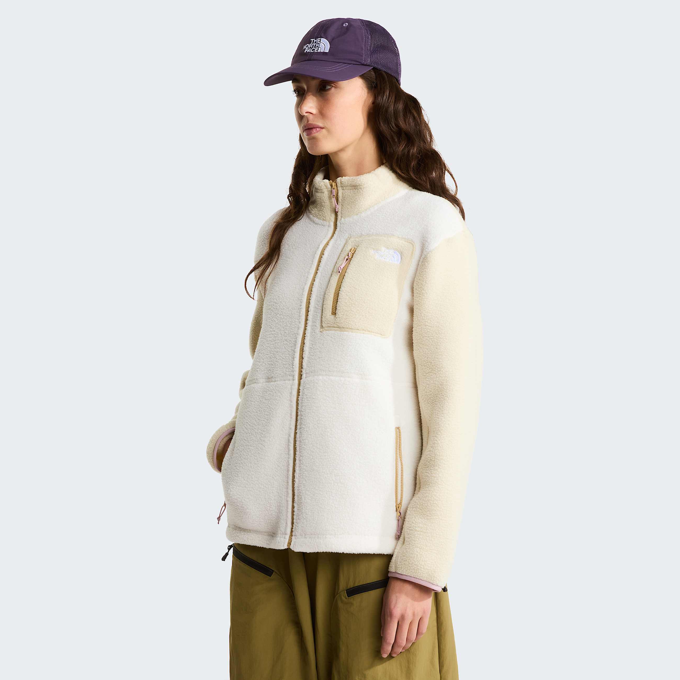 Rozepnac flsov bunda Yumiori pro dmy TNF White DuneDesert StoneMetal Pink HERO