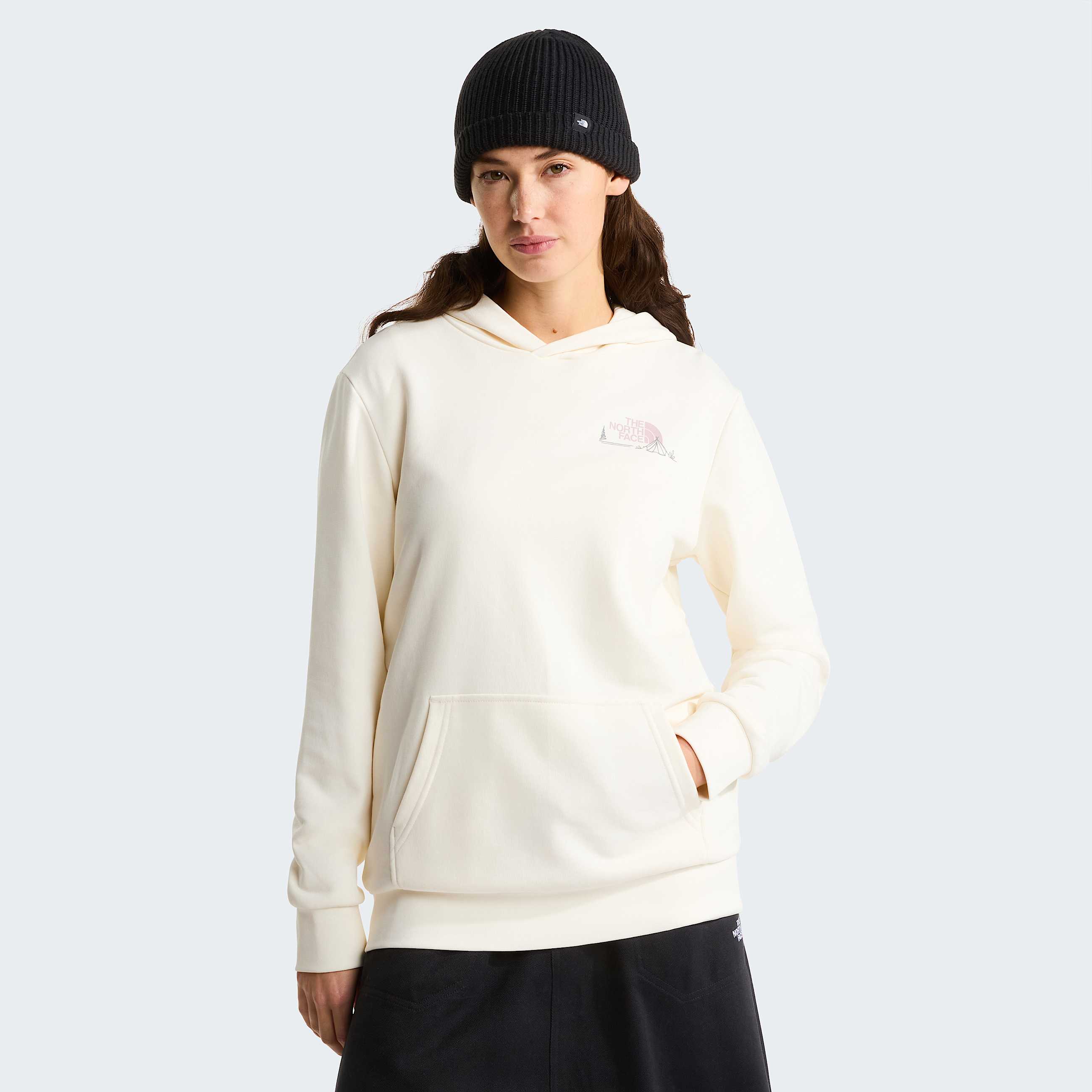 Womens Monte Regular Graphic Hoodie TNF White Dune ALT1
