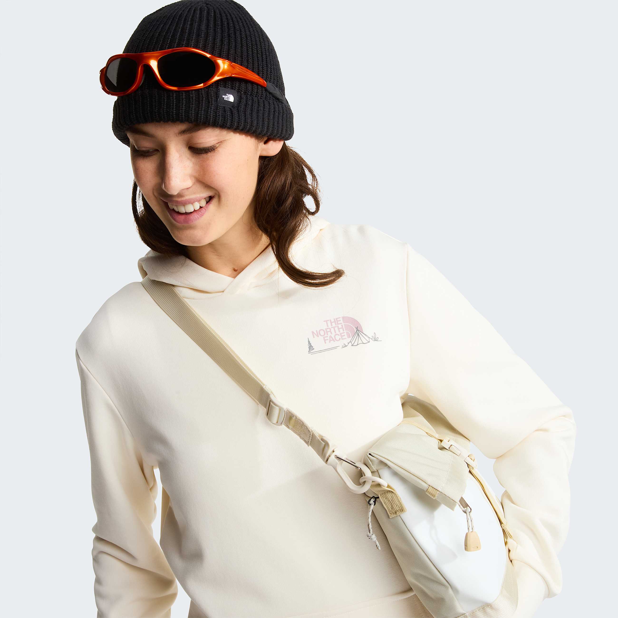 Womens Monte Regular Graphic Hoodie TNF White Dune ALT7