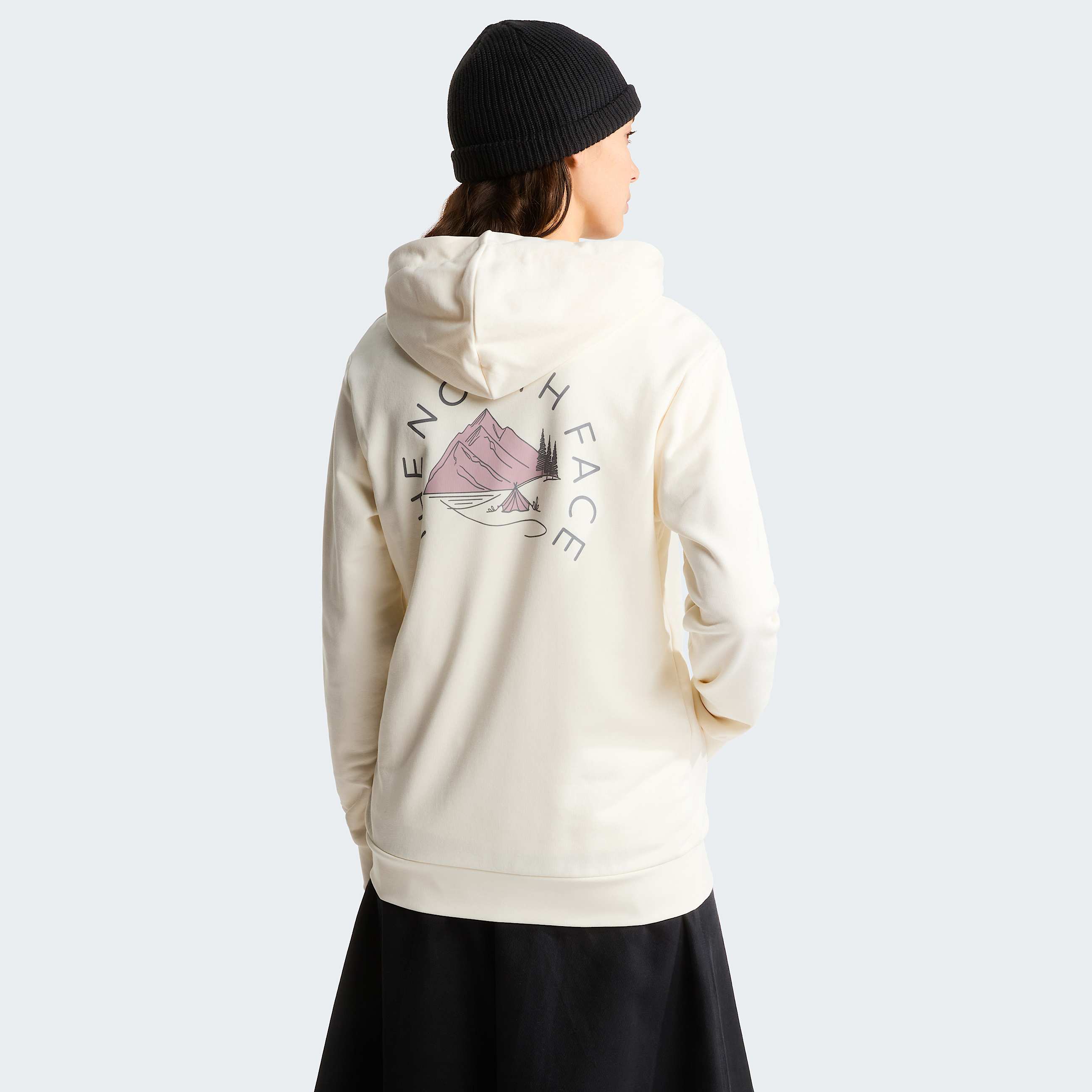 Womens Monte Regular Graphic Hoodie TNF White Dune HERO