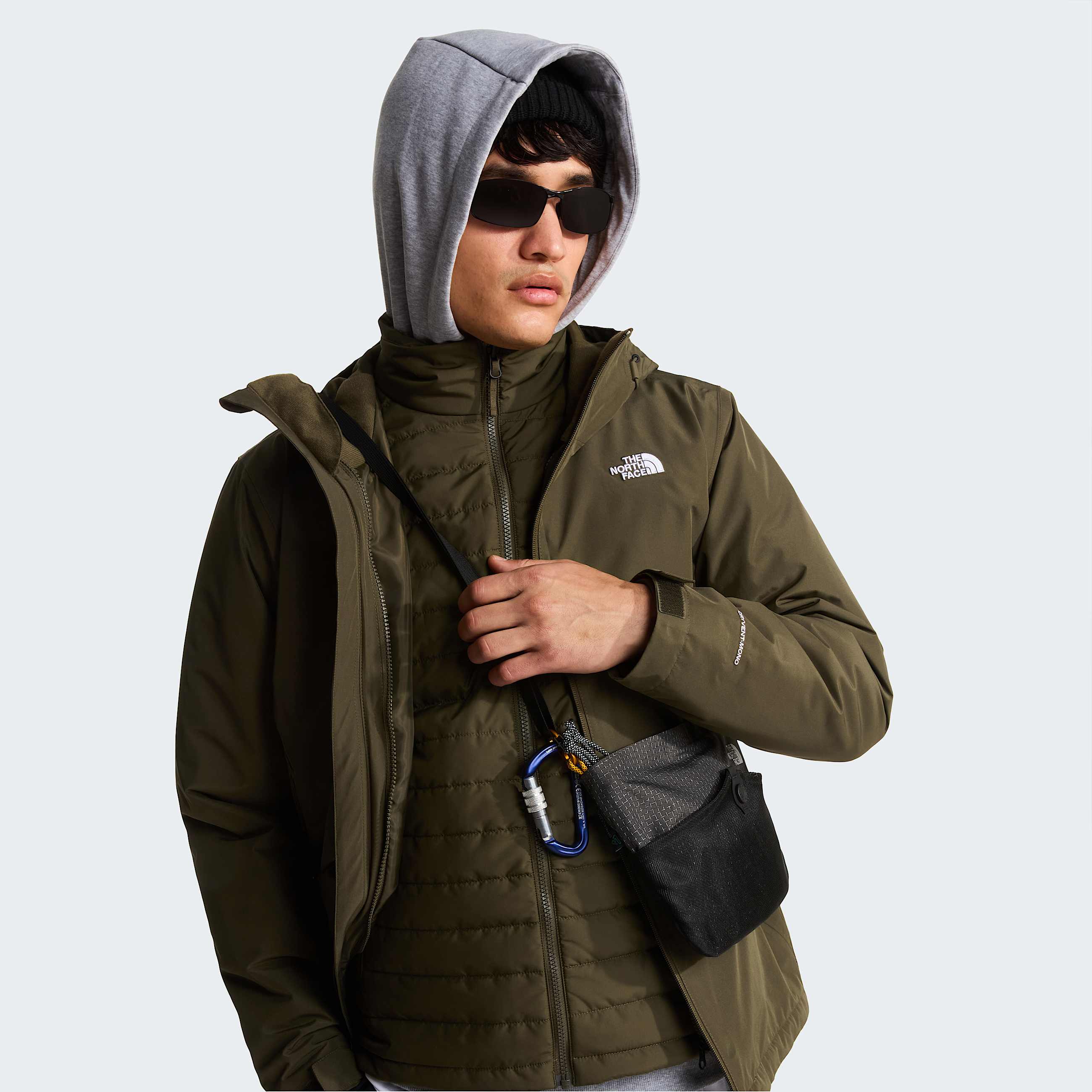 Giacca 3 in 1 con cappuccio Carto Mono Triclimate da uomo TNF New Taupe Green ALT13