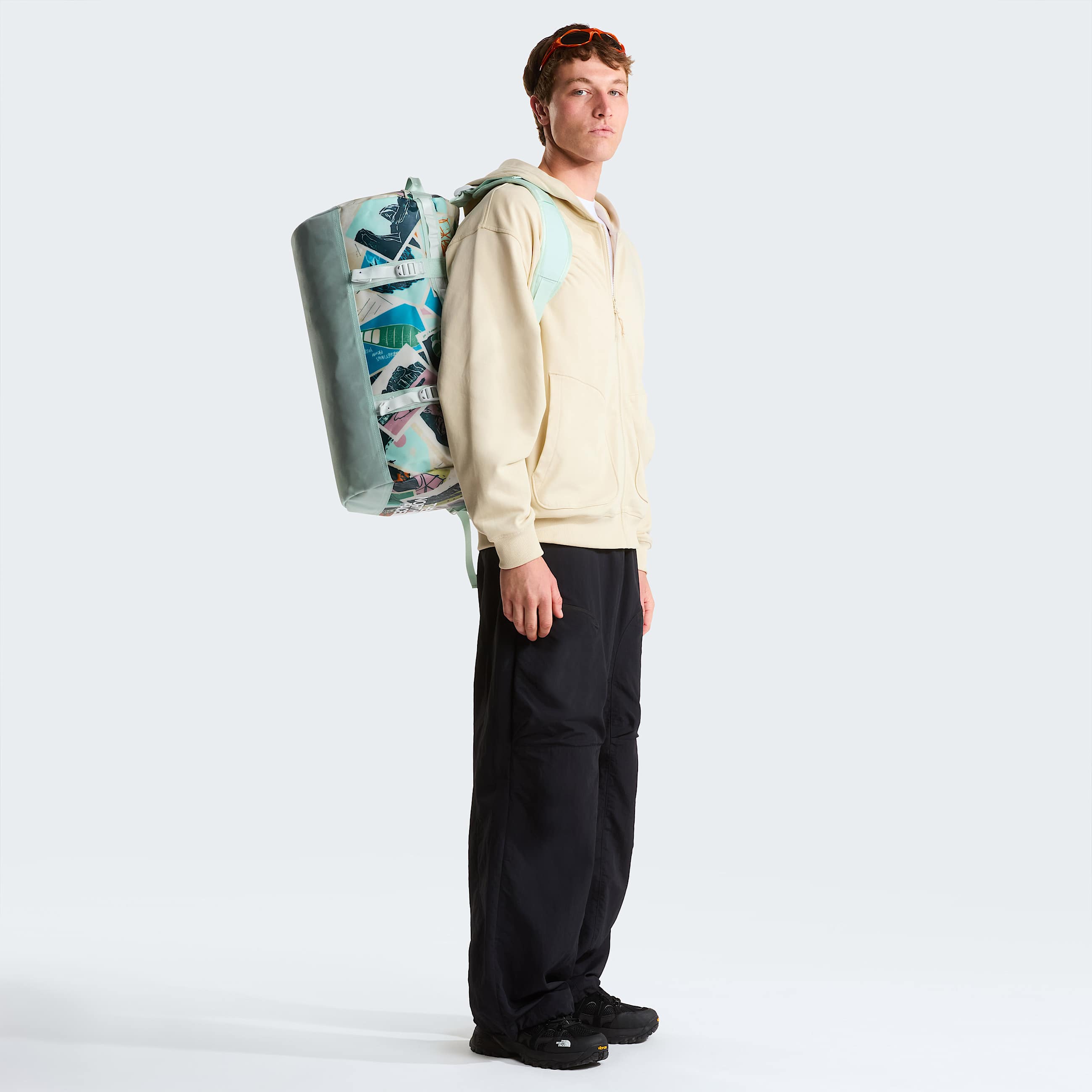 Base Camp DuffelTasche 50L  S TNF Opal Frost TNF Postcards PrintOpal FrostPearl Stone ALT6