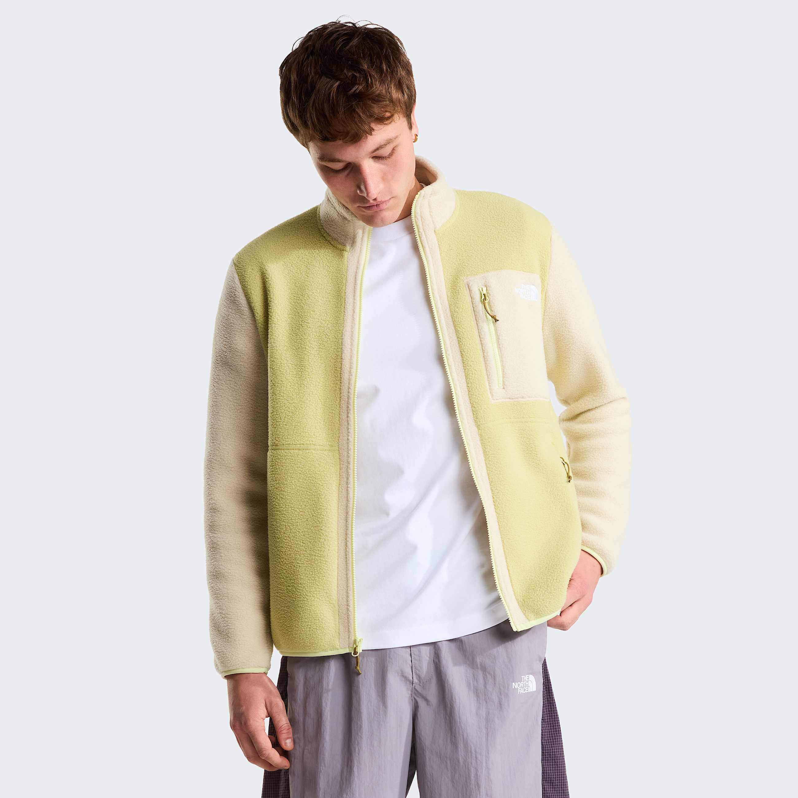 Yumiori Fleecejacke mit durchgehendem RV fr Herren TNF PearDesert StoneCedar ALT4