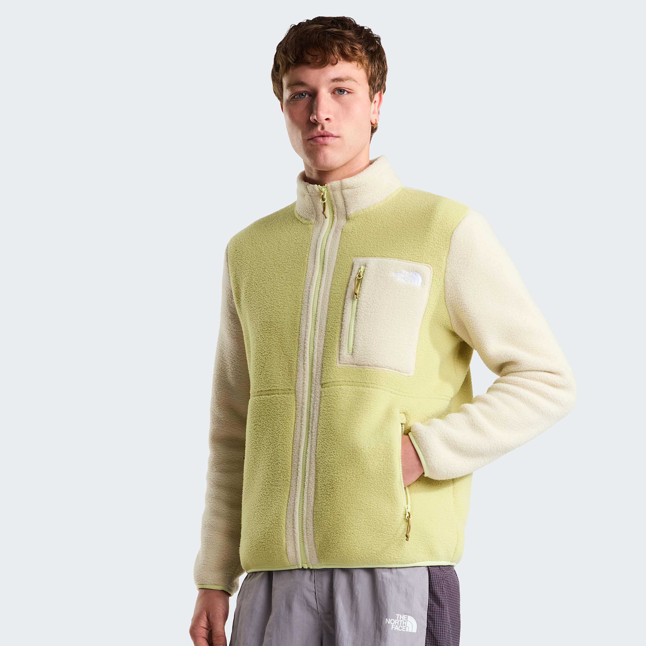 Yumiori Fleecejacke mit durchgehendem RV fr Herren TNF PearDesert StoneCedar HERO