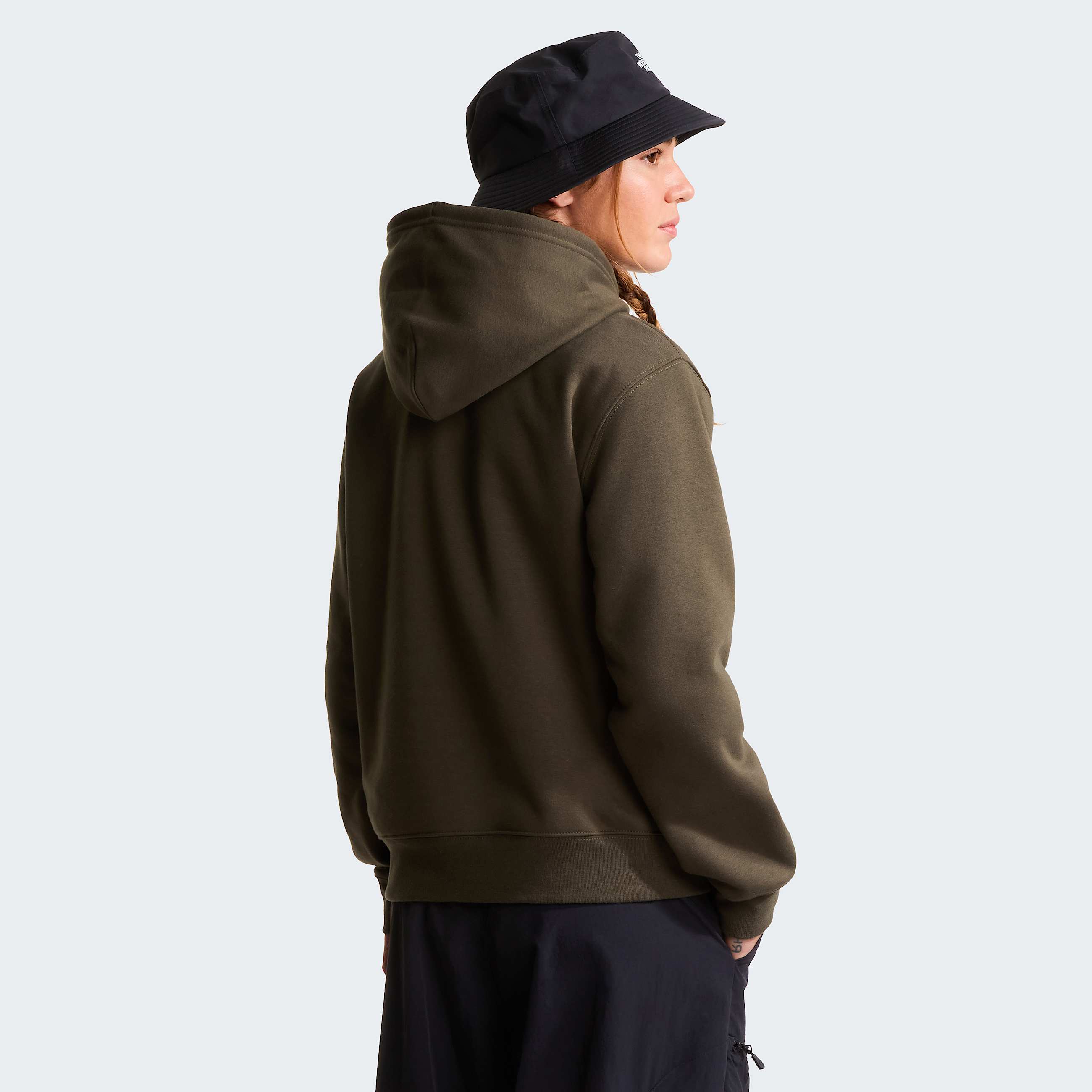 Womens TNF Essential Simple Dome Relaxed Hoodie TNF New Taupe Green ALT3