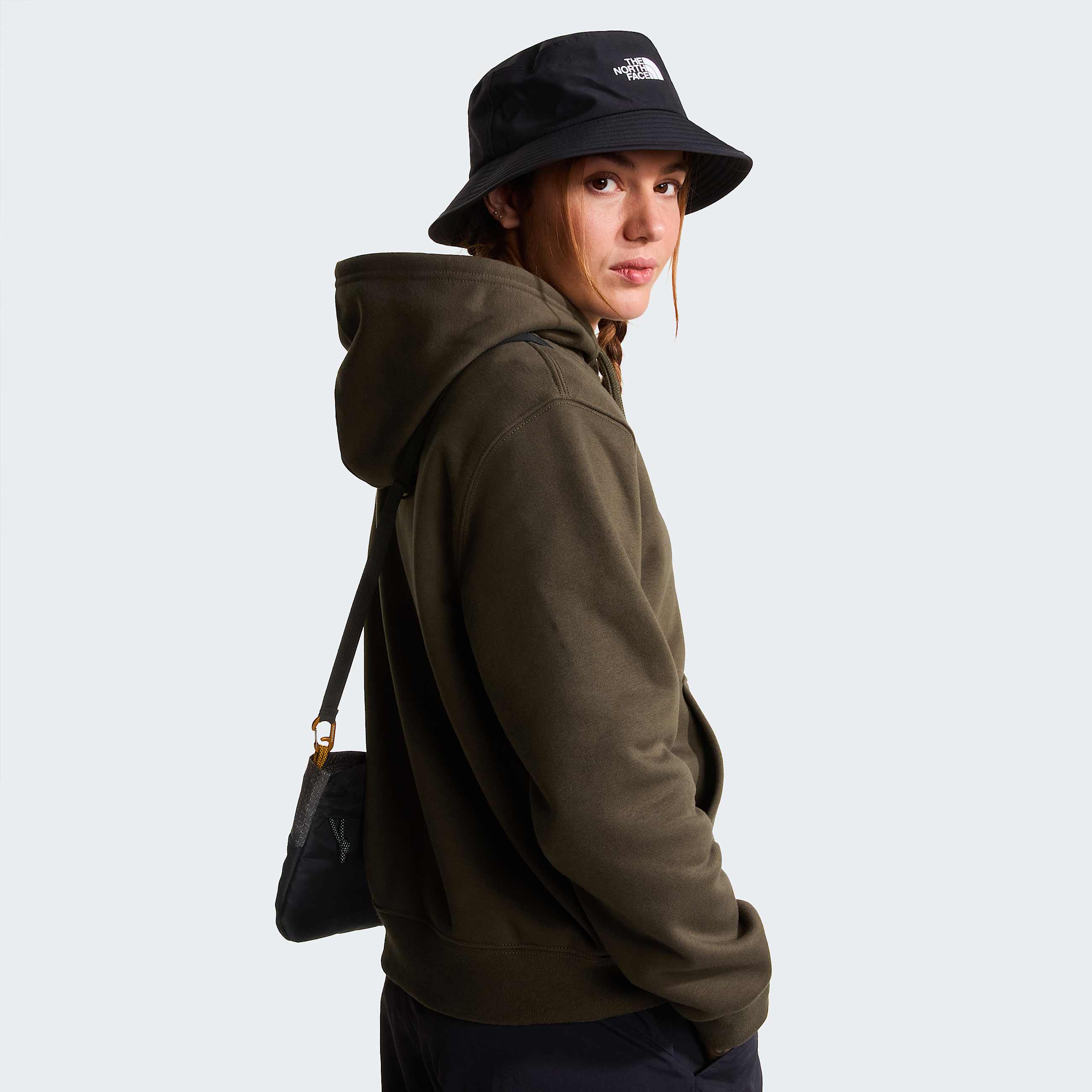 Womens TNF Essential Simple Dome Relaxed Hoodie TNF New Taupe Green ALT6