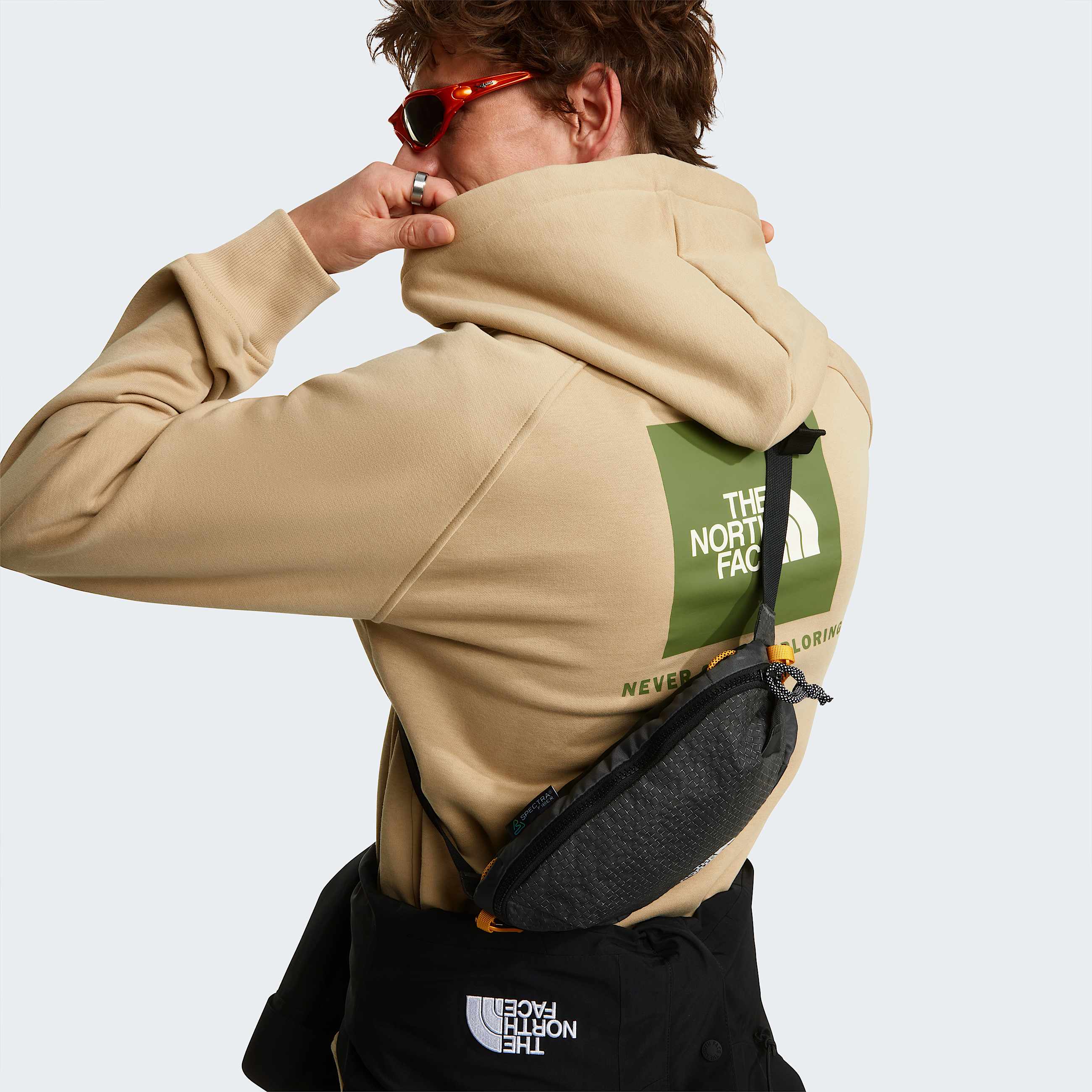 Mens Raglan NSE Box Hoodie TNF Khaki Stone ALT7