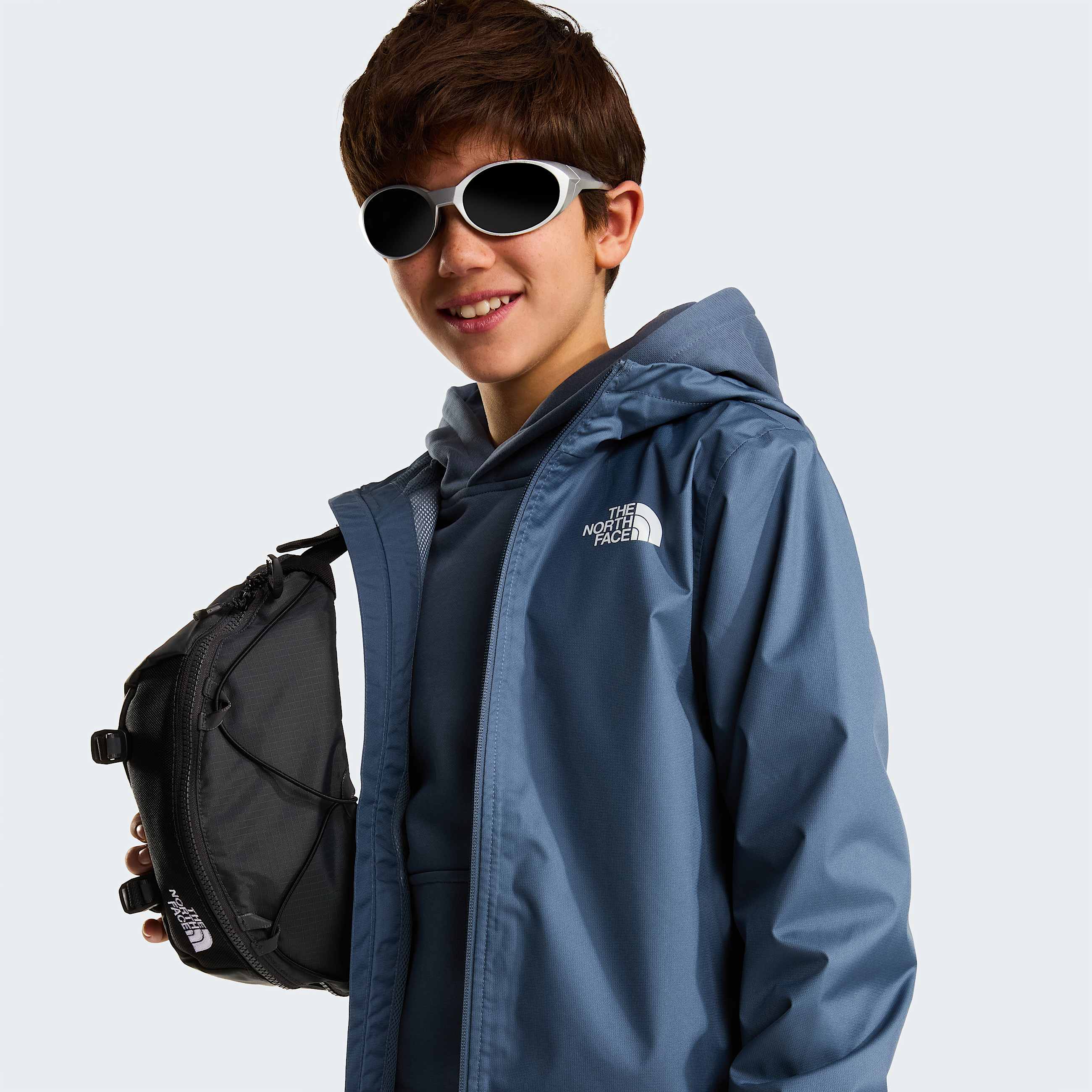 Teens Zipline Rain Jacket TNF Granite Grey ALT8