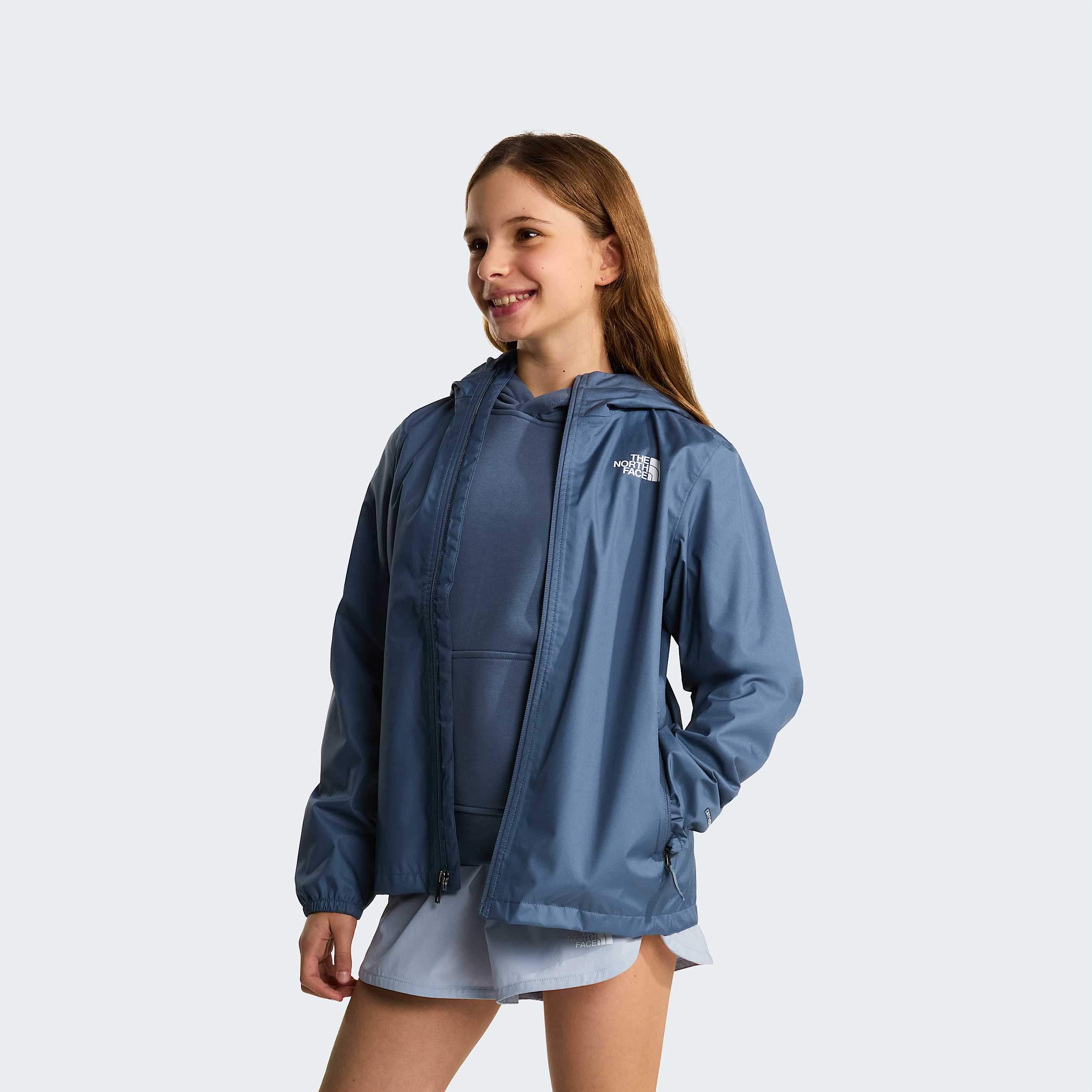 Teens Zipline Rain Jacket TNF Granite Grey ALT13