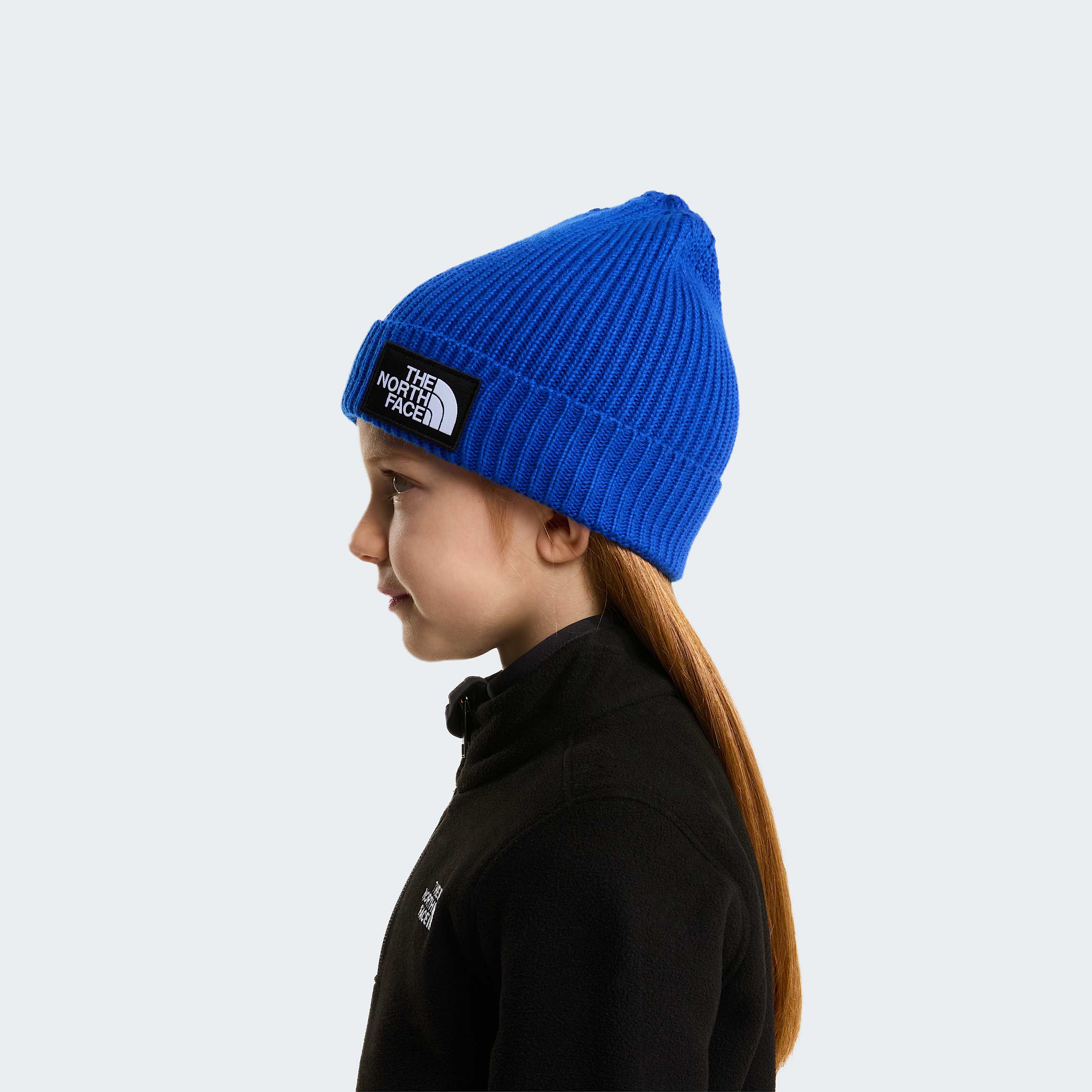 Kids TNF Logo Box Cuffed Beanie TNF TNF Blue ALT3