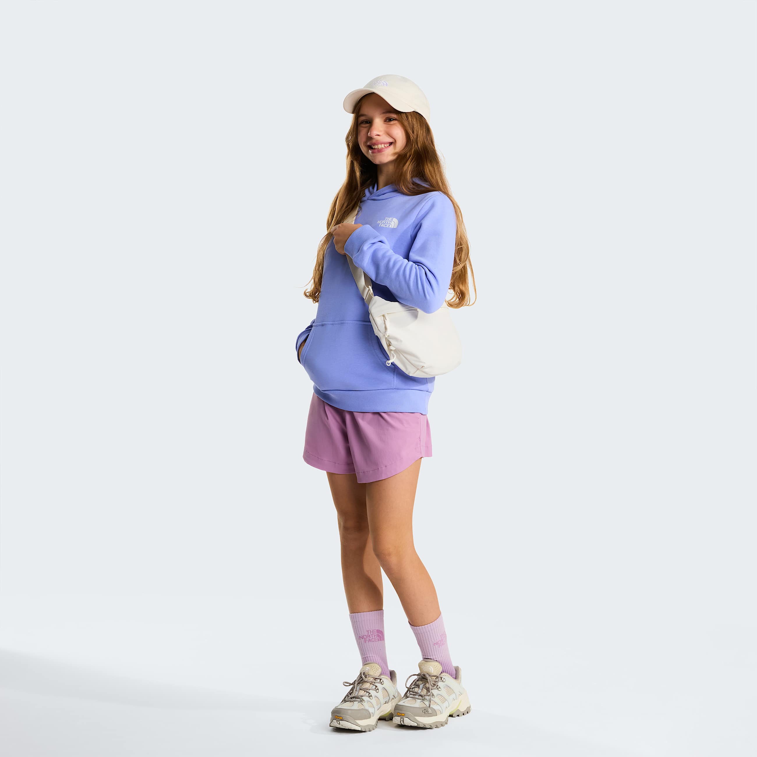 Teens Simple Dome Light Regular Hoodie TNF Periwinkle Glow ALT8