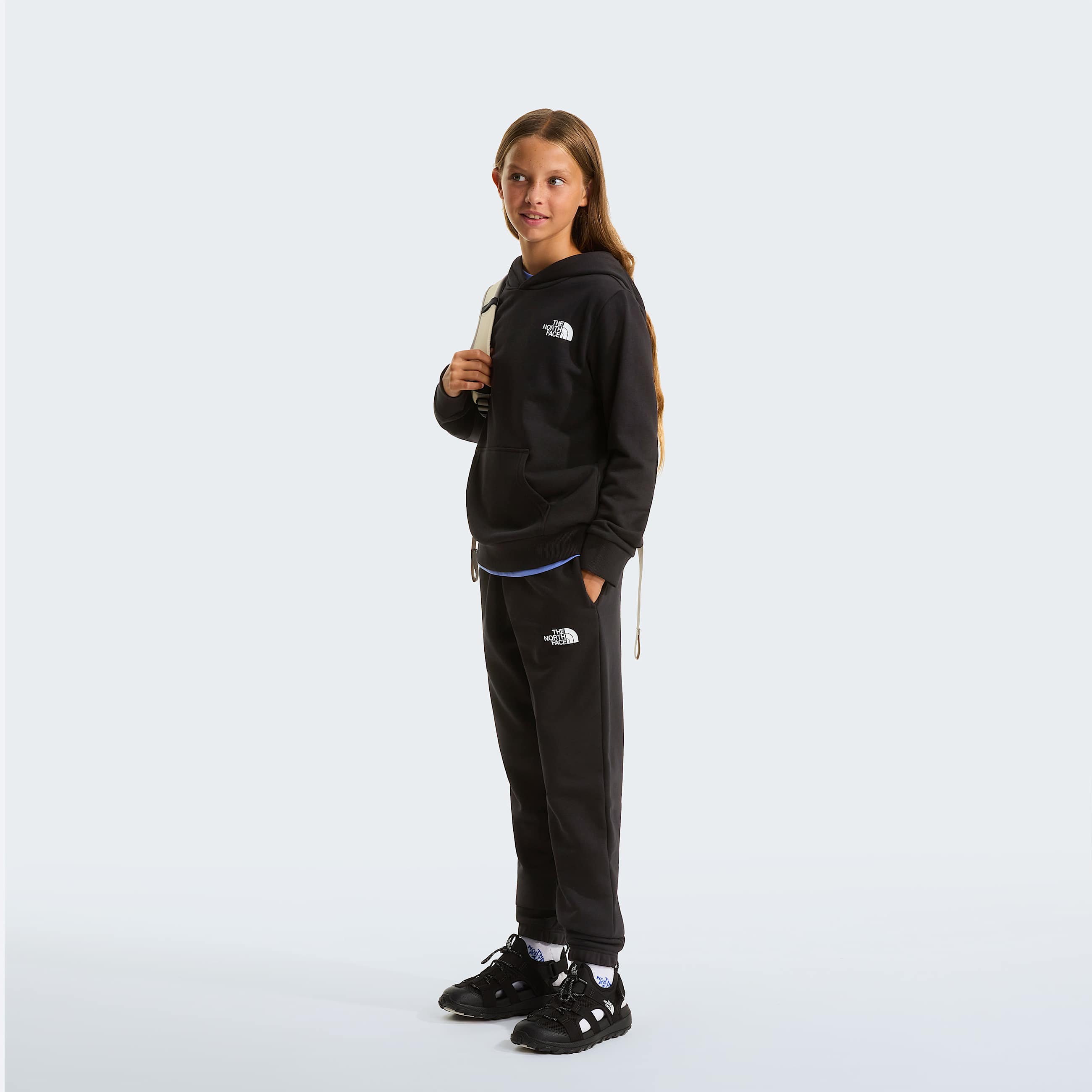 Teens Simple Dome Light Regular Hoodie TNF TNF Black ALT7