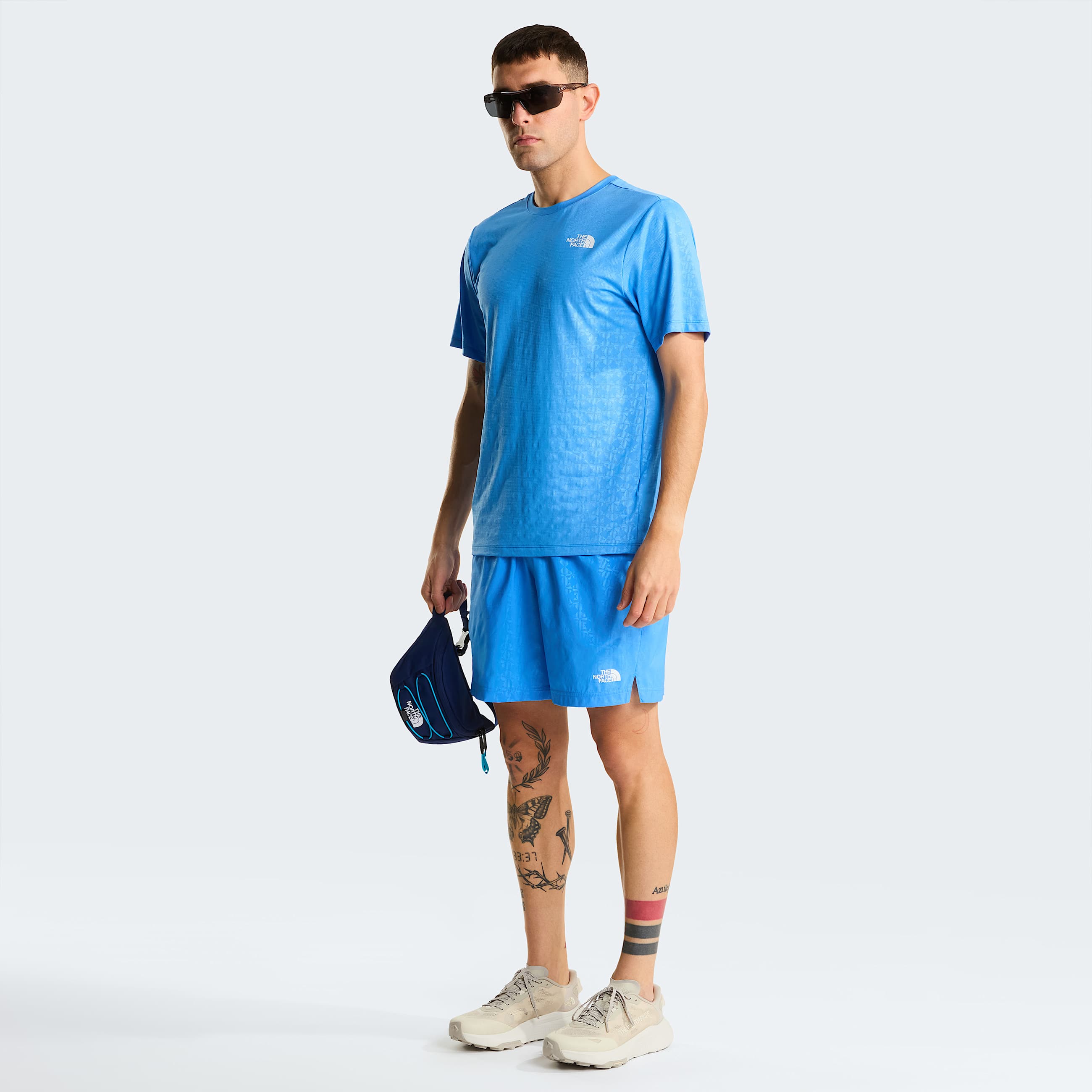 Mens 247 Pentadome Embossed Regular TShirt TNF Marina Blue ALT1