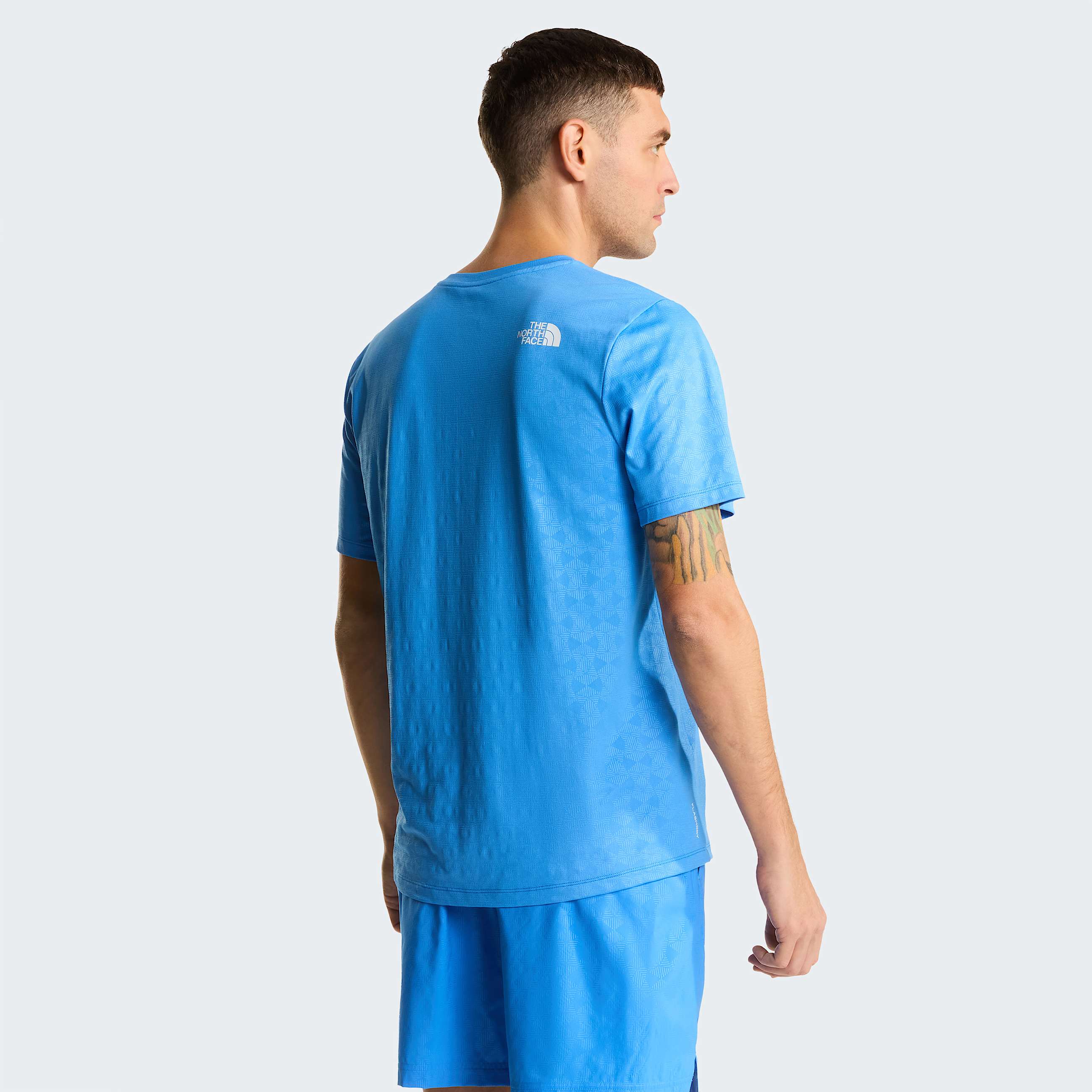 Mens 247 Pentadome Embossed Regular TShirt TNF Marina Blue ALT3