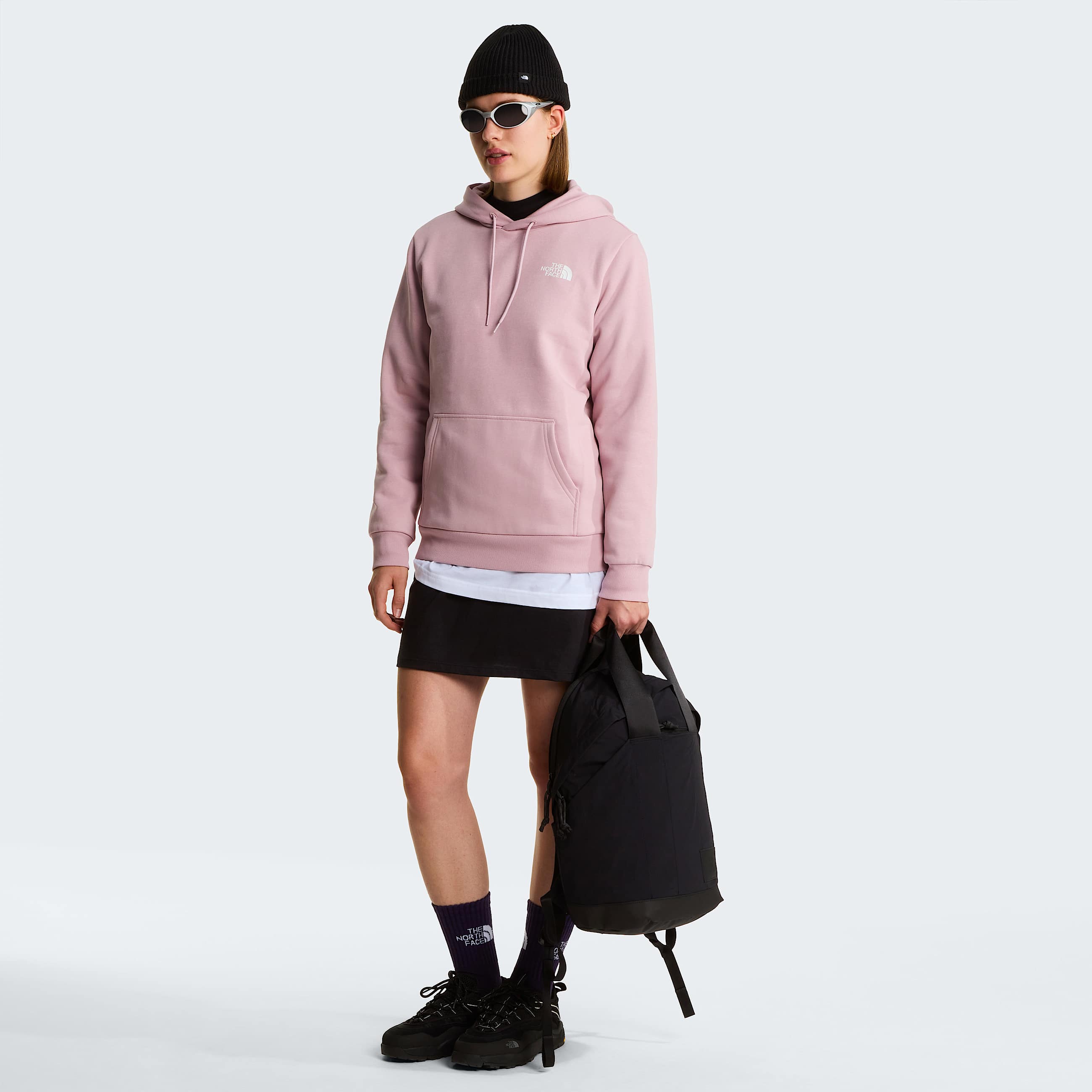 Womens Simple Dome Hoodie TNF Metal Pink ALT1