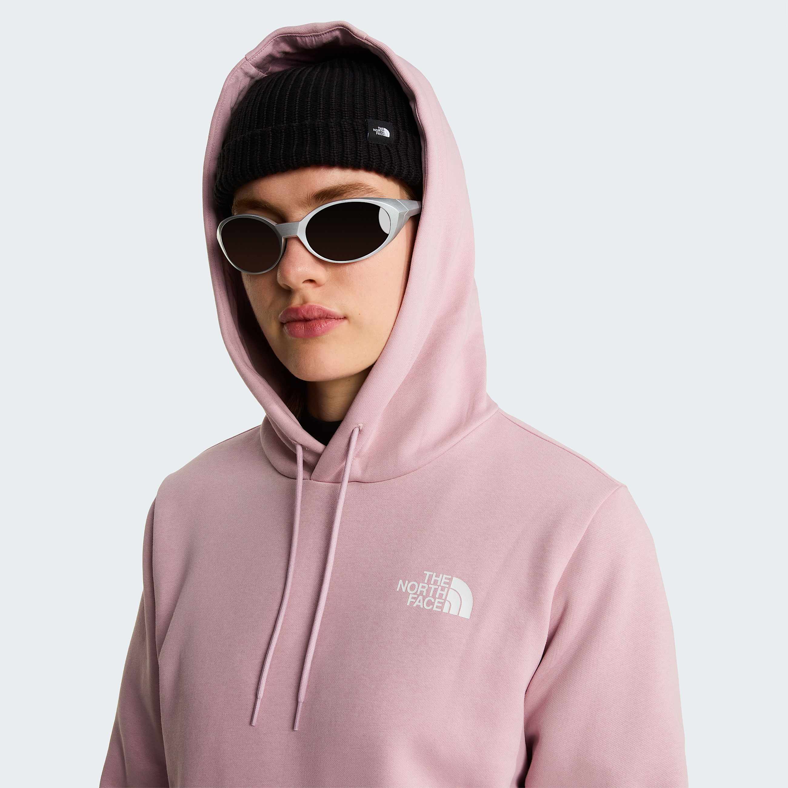 Womens Simple Dome Hoodie TNF Metal Pink ALT4