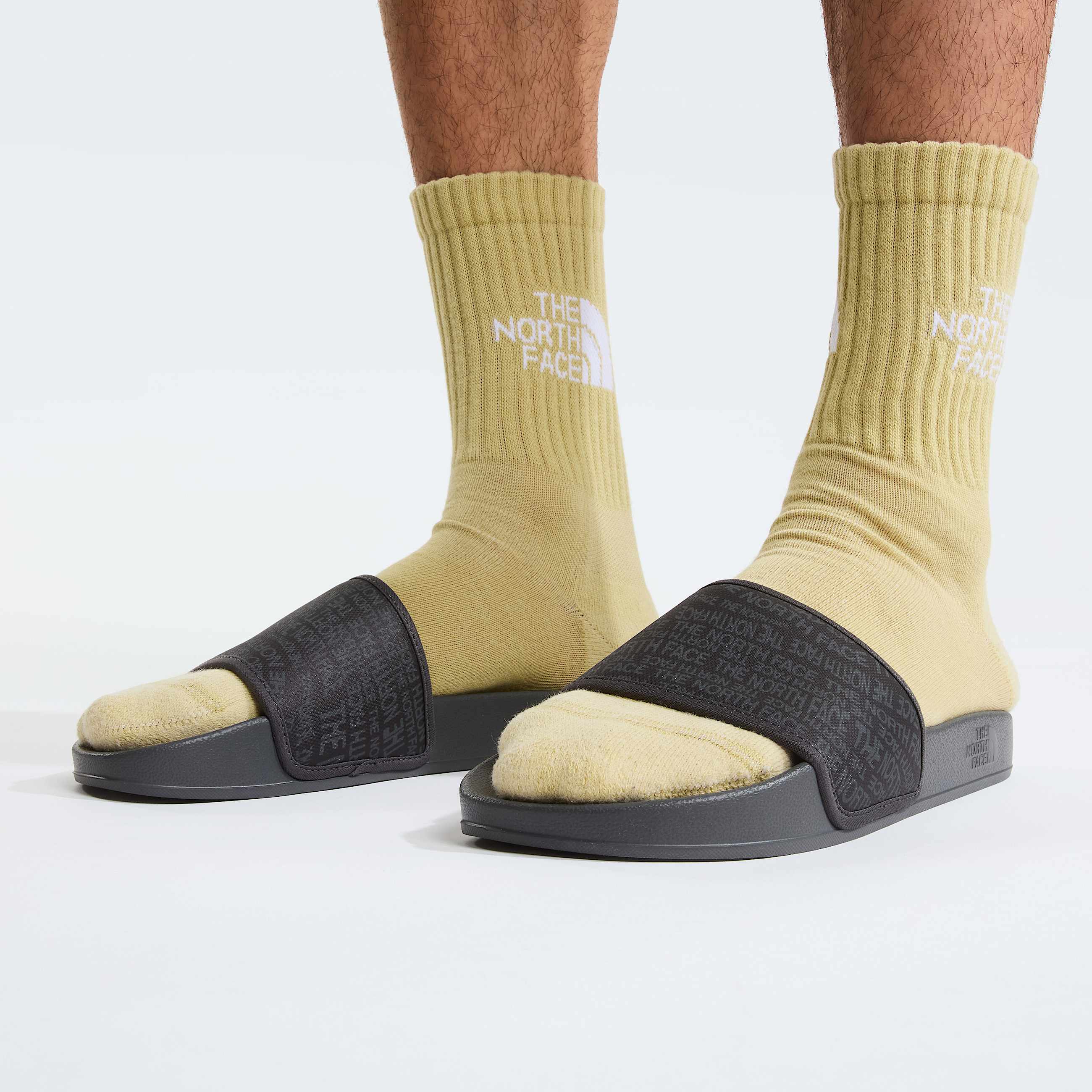 Mens Base Camp Slides III TNF Logo Mania PrintAnthracite Grey ALT3