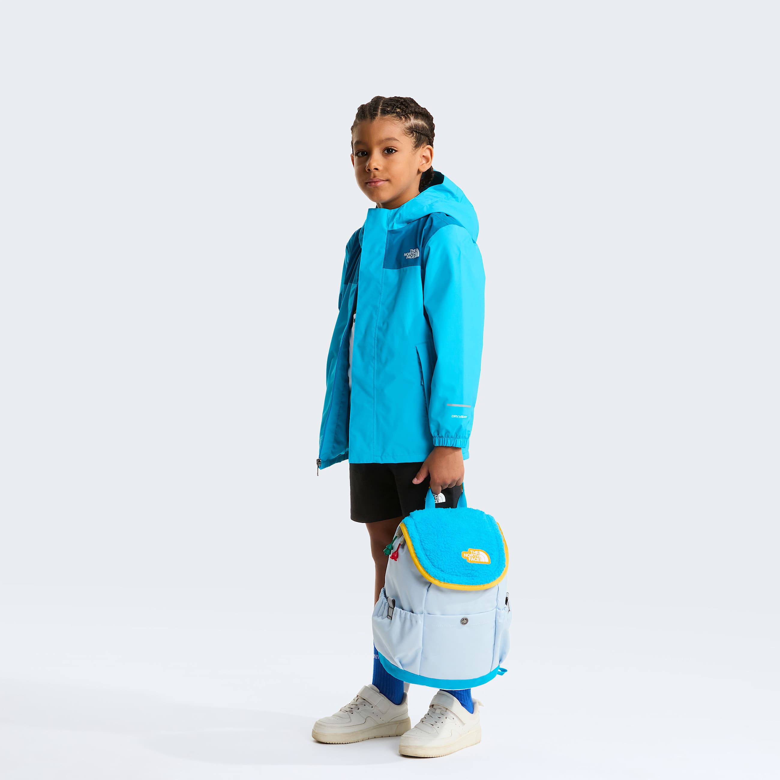 Kids Antora Rain Jacket TNF Meridian BlueDusk Blue ALT1
