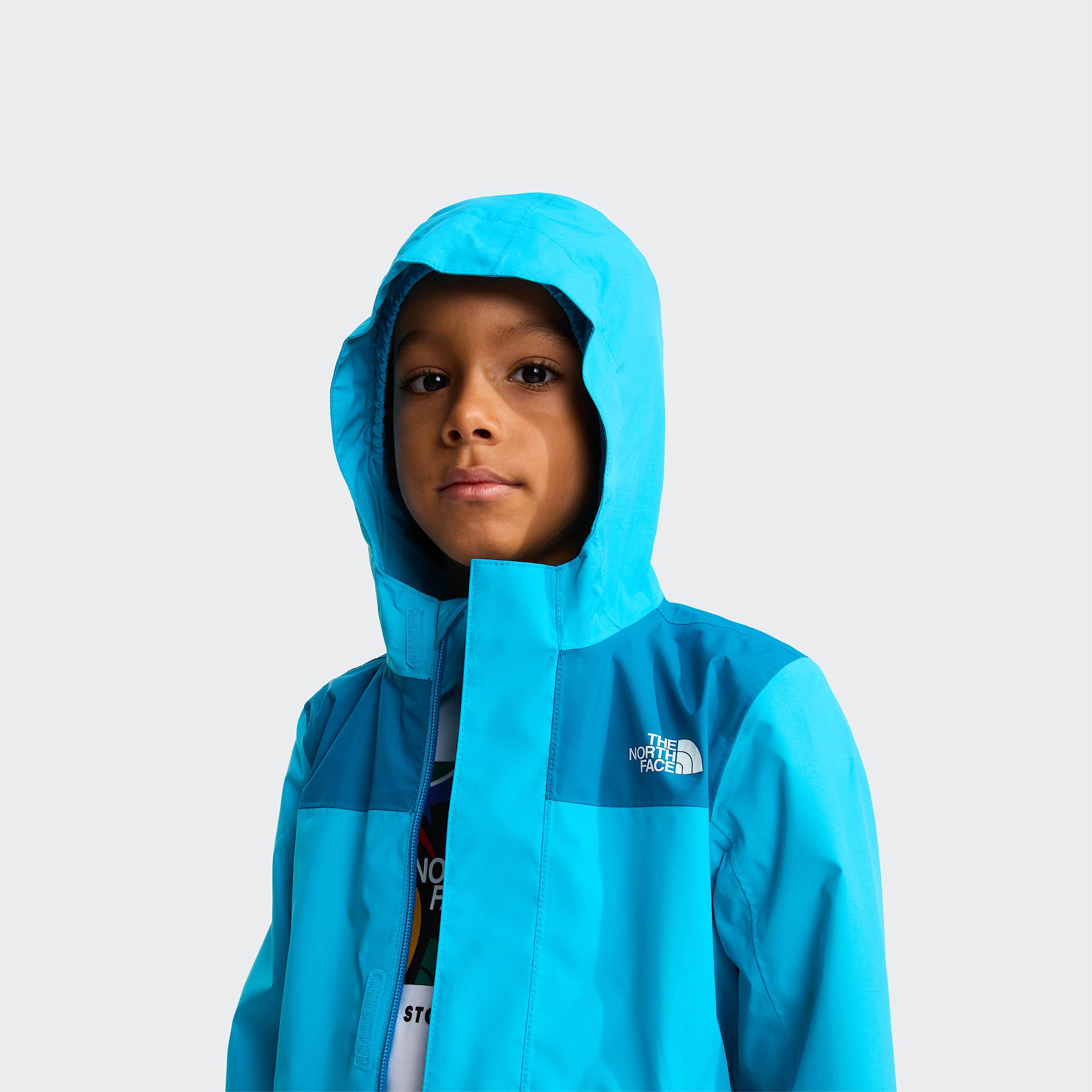 Kids Antora Rain Jacket TNF Meridian BlueDusk Blue ALT5