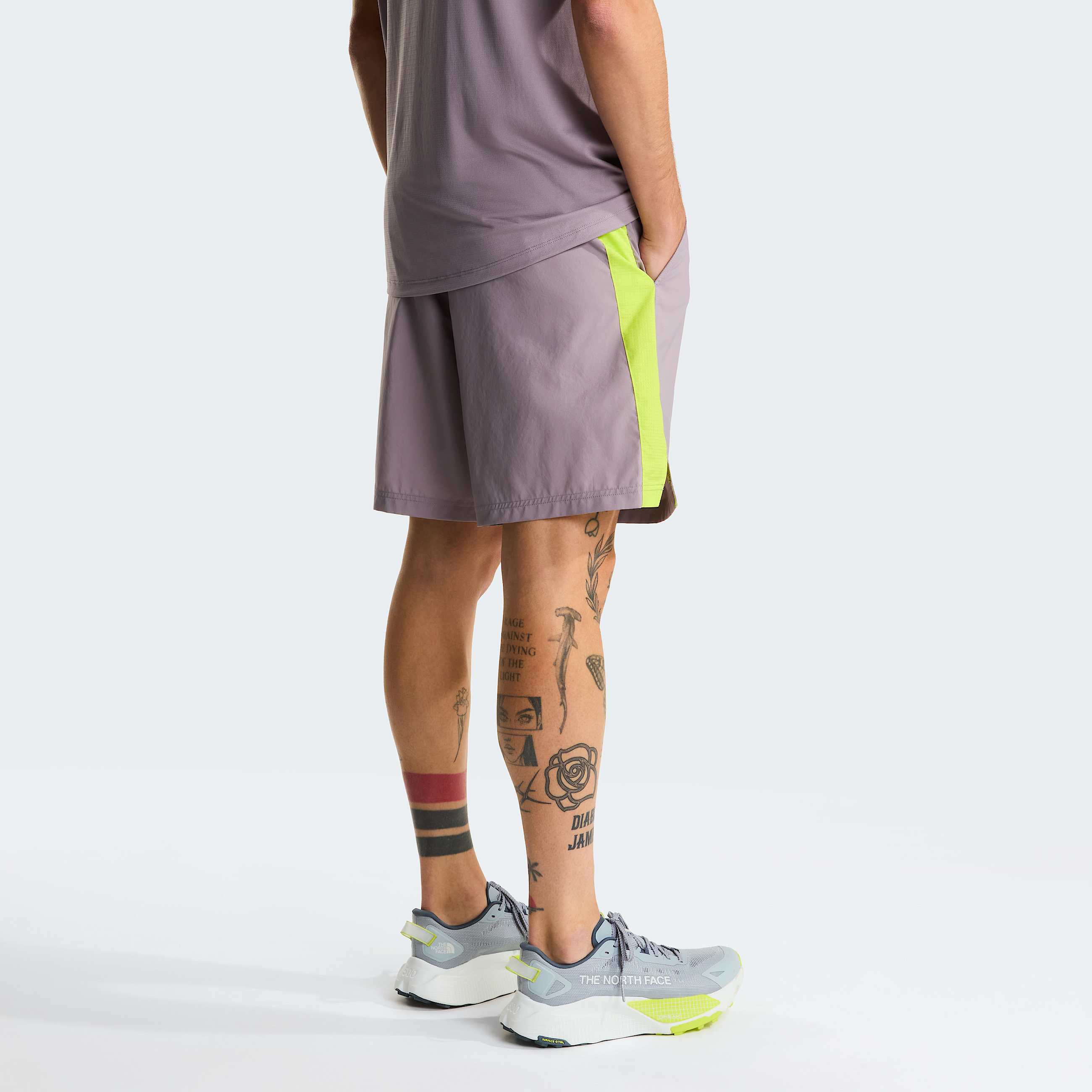 Mens 247 Colourblock Shorts TNF Transcendent GreyFizz Lime ALT3