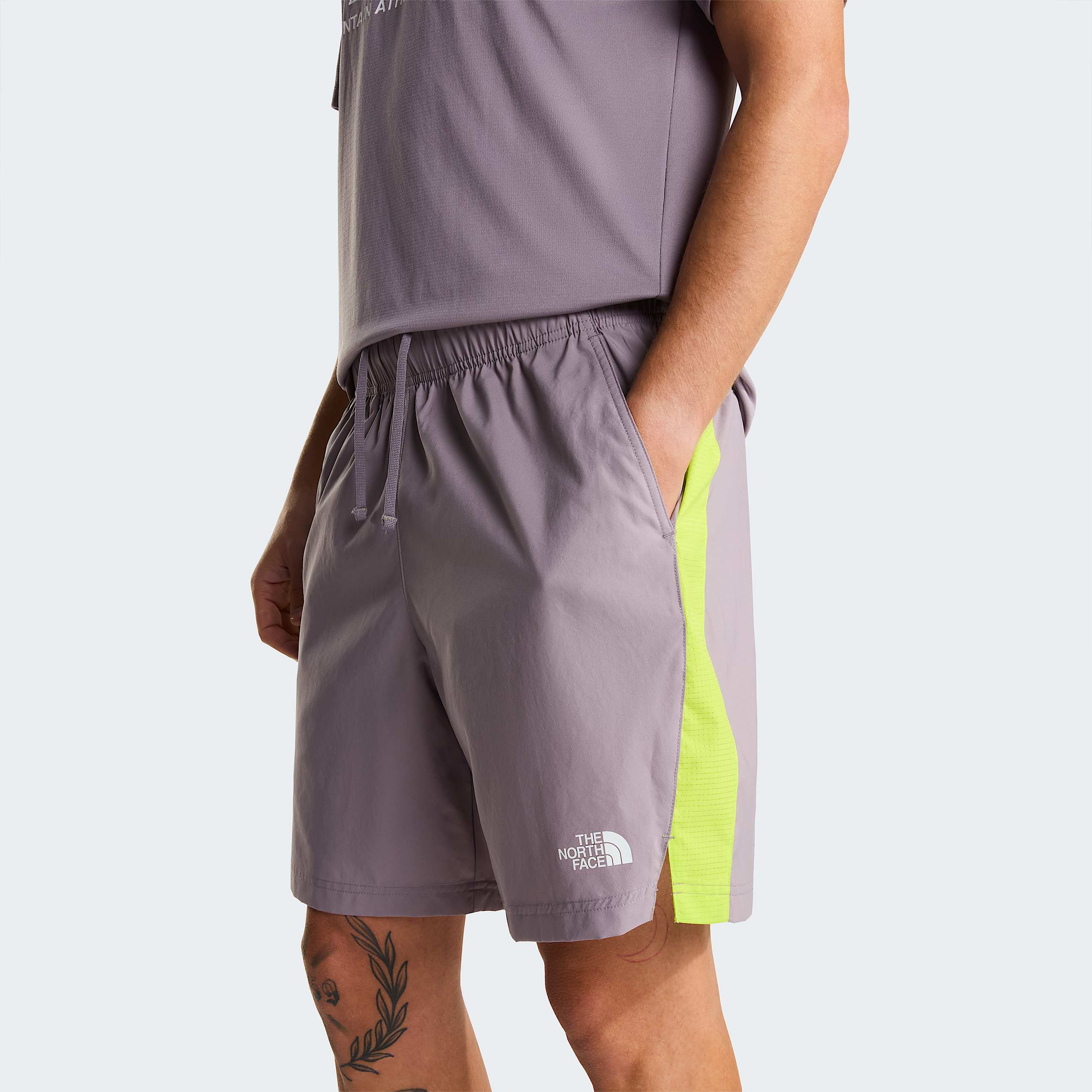 Mens 247 Colourblock Shorts TNF Transcendent GreyFizz Lime ALT4