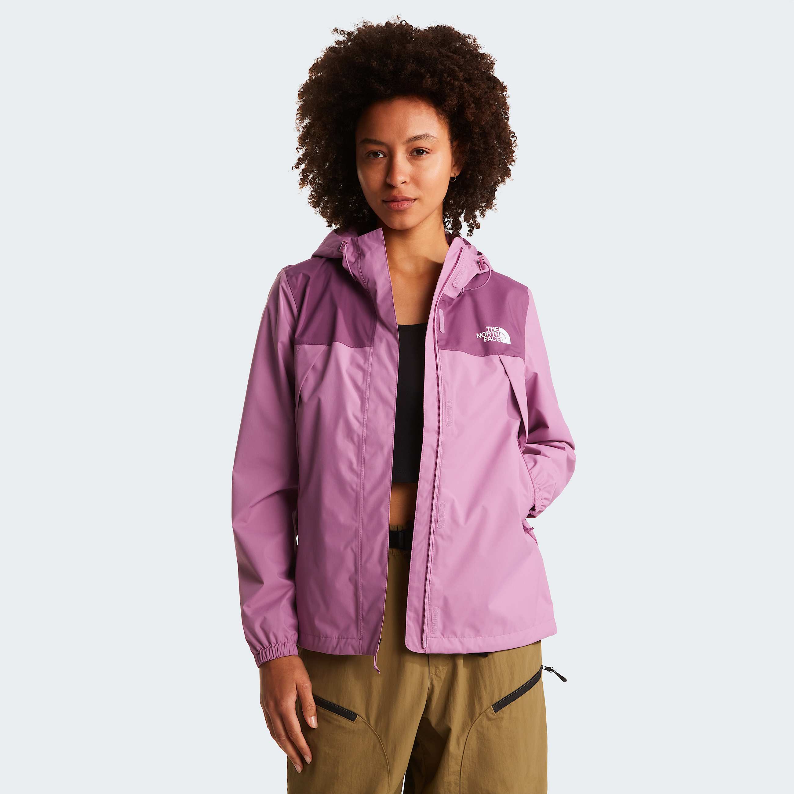 Womens Antora Rain Jacket TNF Hushed LavenderChroma Purple ALT4