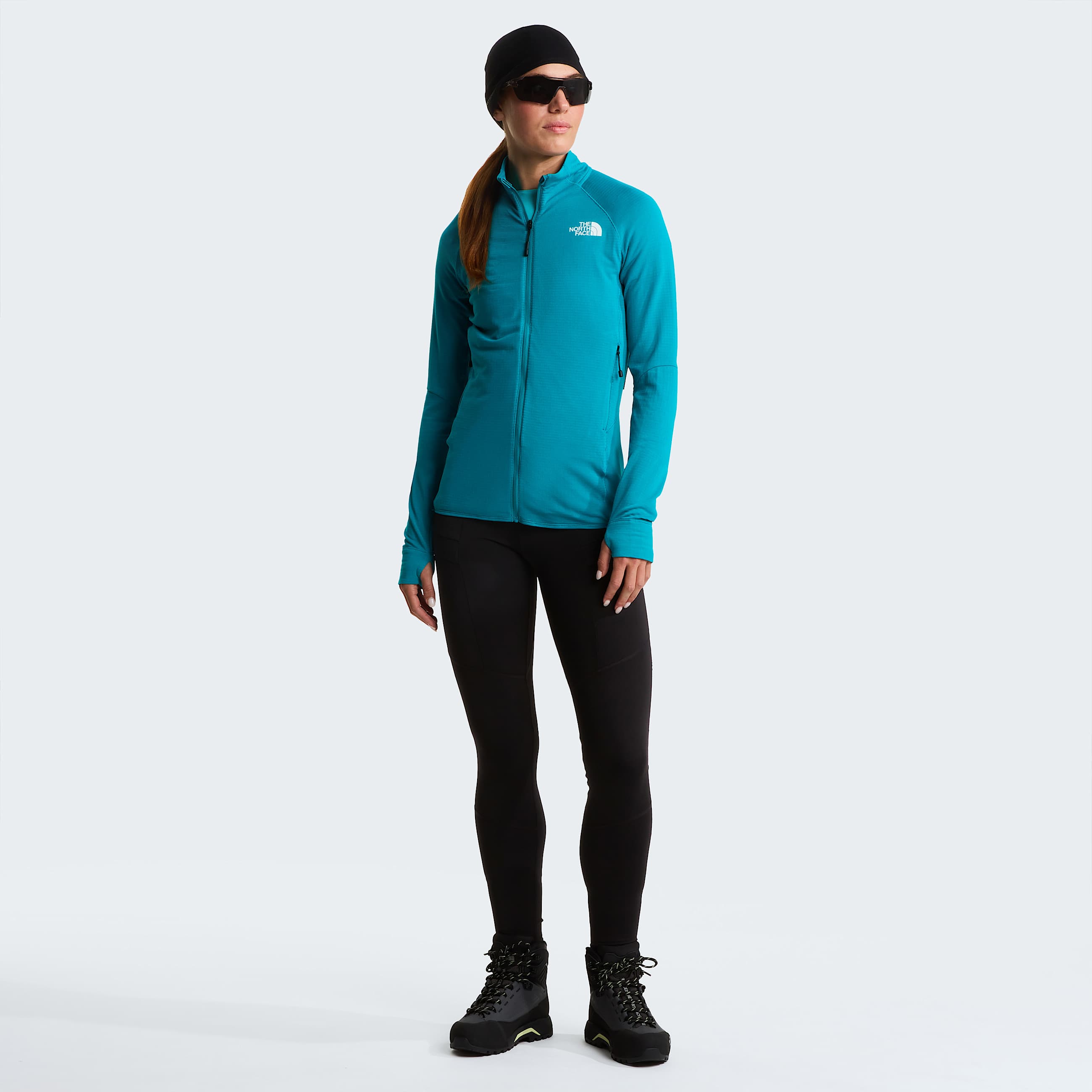 Giacca con cappuccio Bolt Polartec Power Grid da donna TNF Deep Teal ALT1