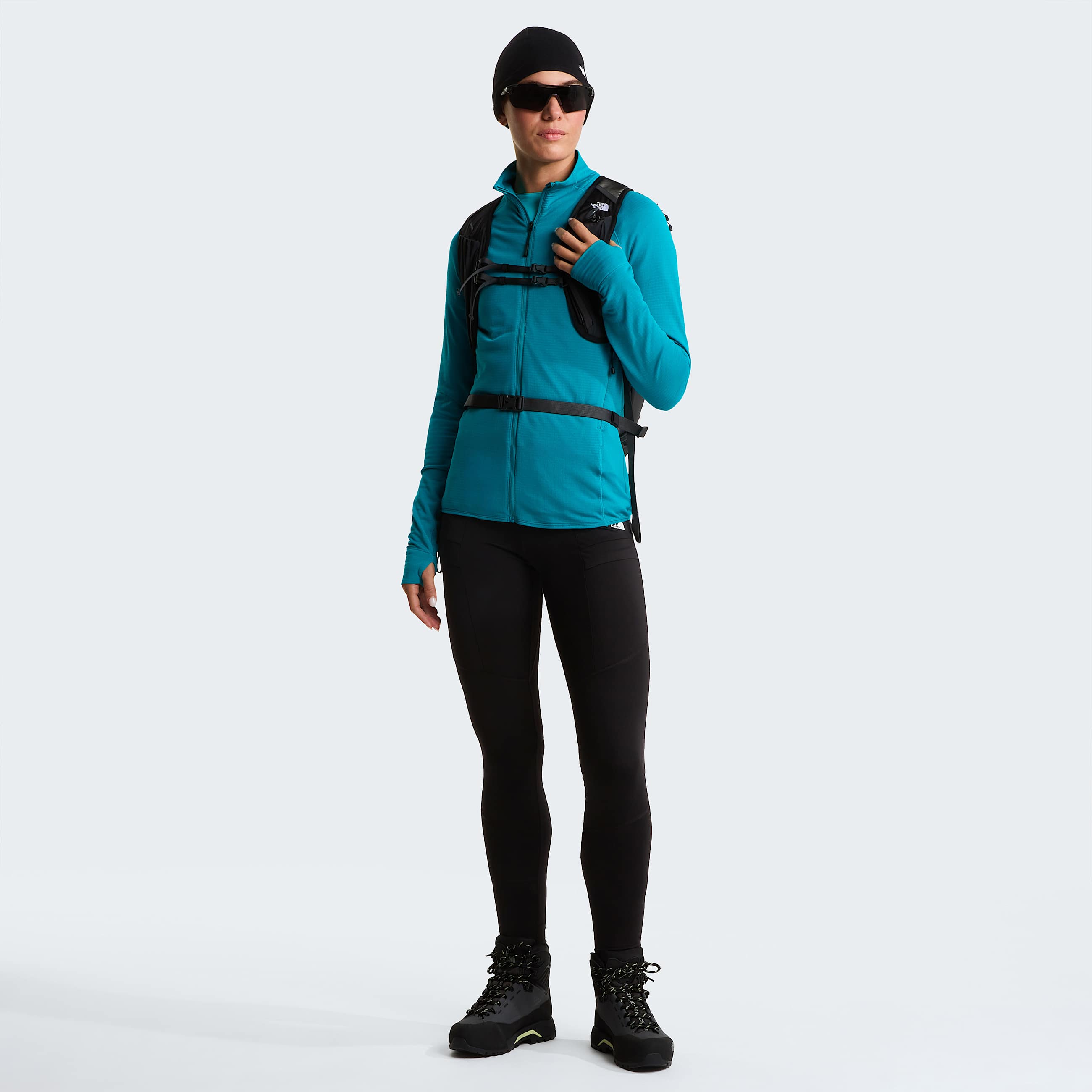 Giacca con cappuccio Bolt Polartec Power Grid da donna TNF Deep Teal ALT5