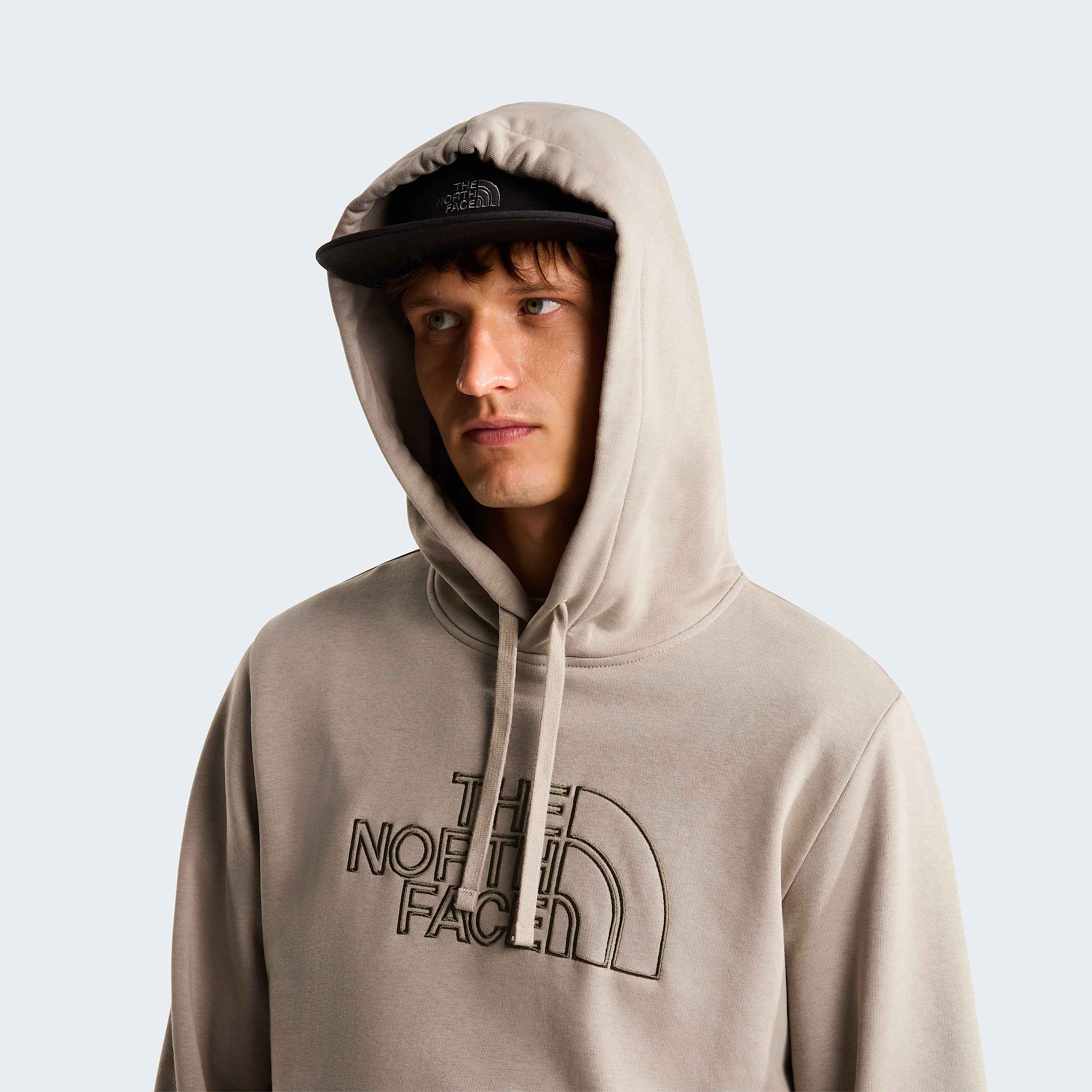 Mens Drew Peak Light Hoodie TNF Stone SlabNew Taupe Green ALT4