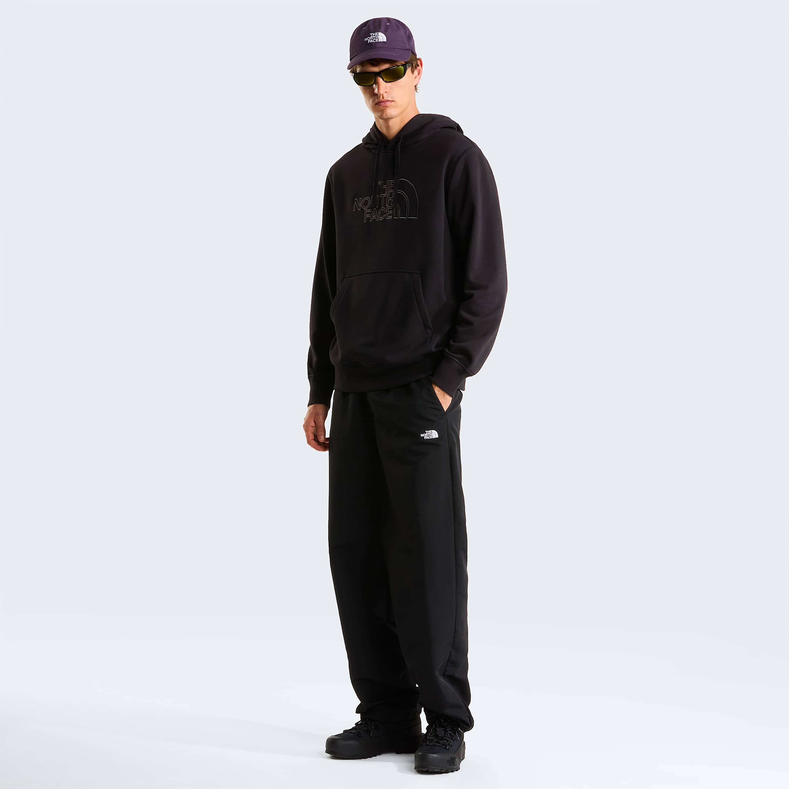 Mens Drew Peak Light Hoodie TNF TNF BlackAnthracite Grey ALT1