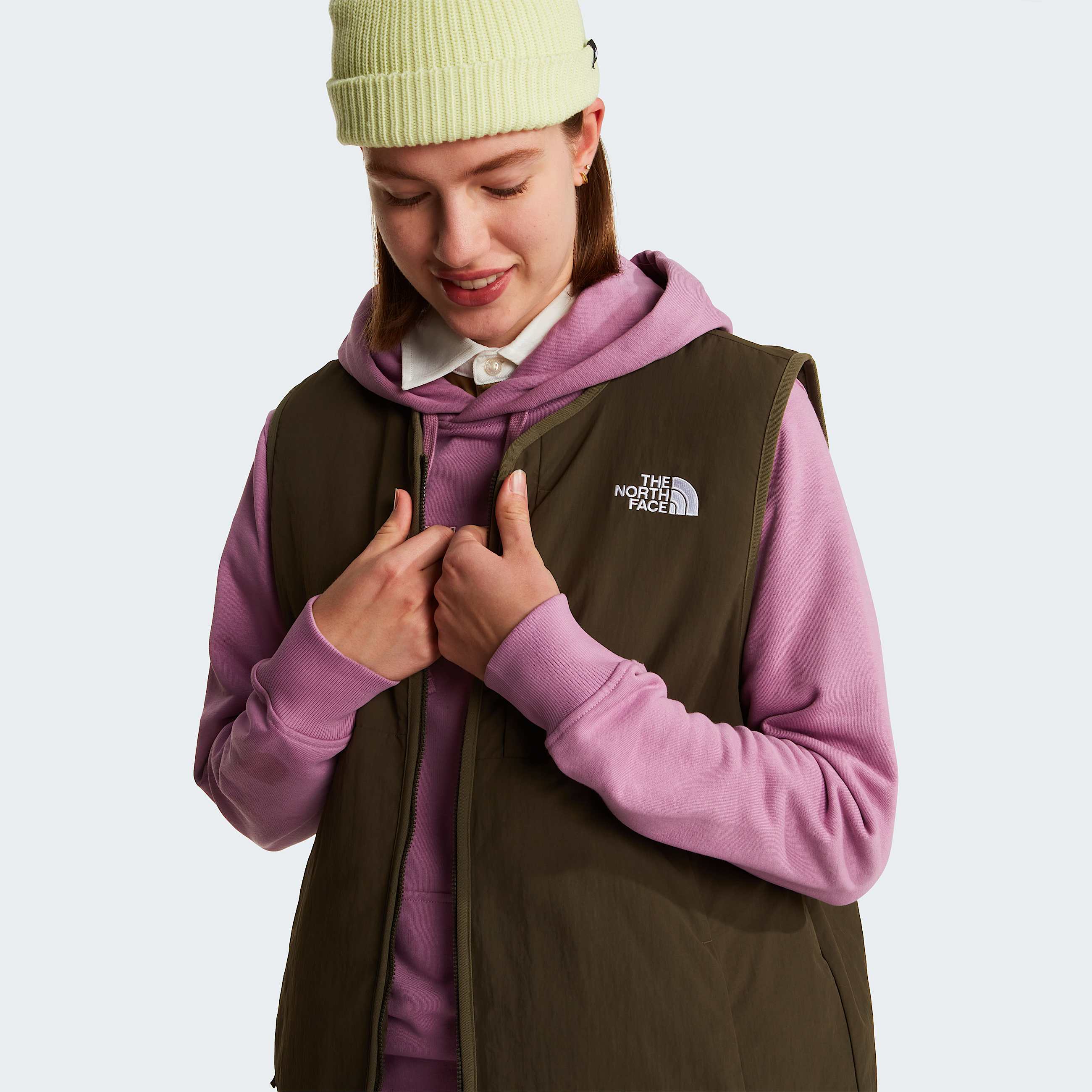 Drew Peak Lighthoodie voor dames TNF Hushed LavenderMetal Pink ALT5