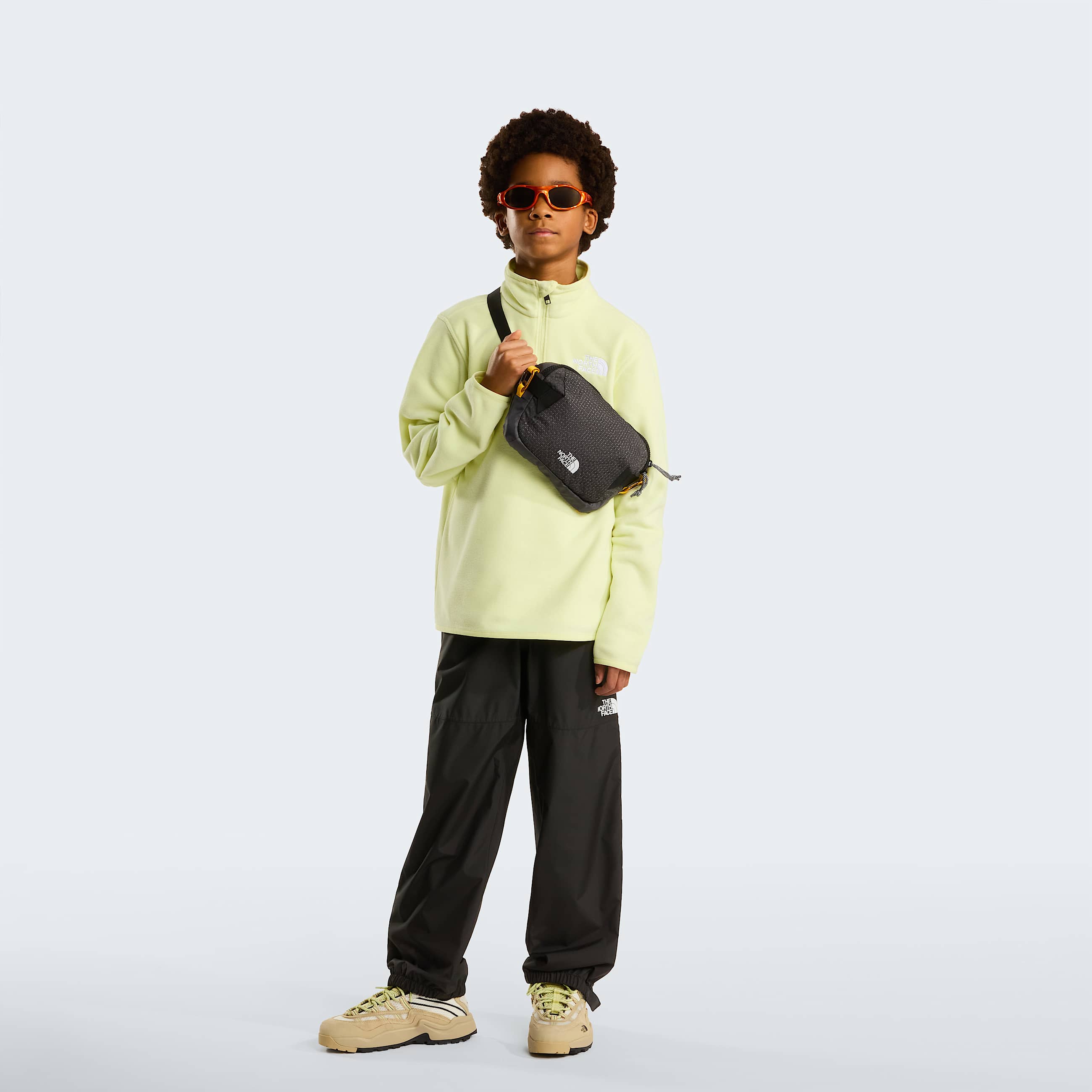 Glacierfleece met kwartrits voor tieners TNF Lemon Mist ALT1