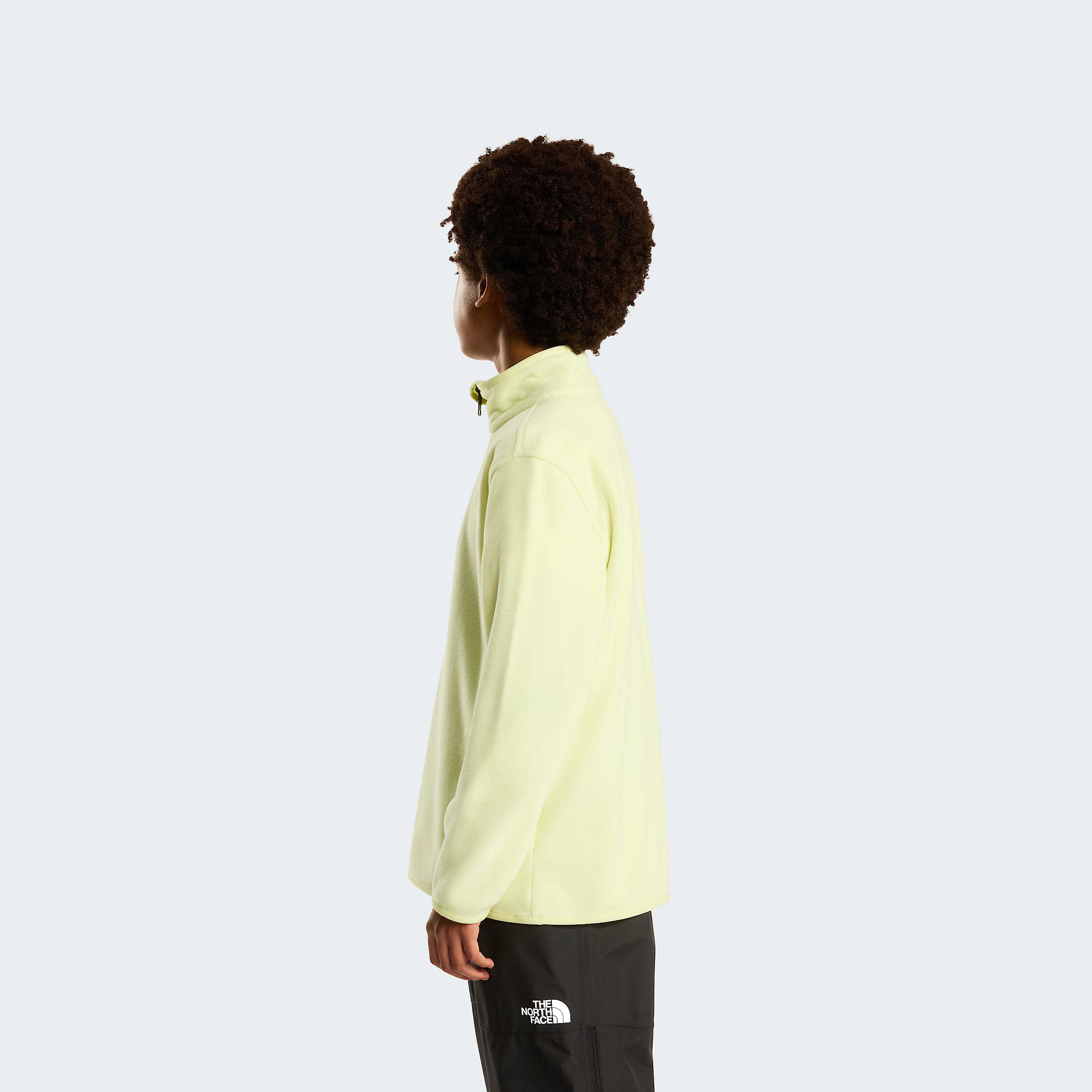 Glacierfleece met kwartrits voor tieners TNF Lemon Mist ALT2