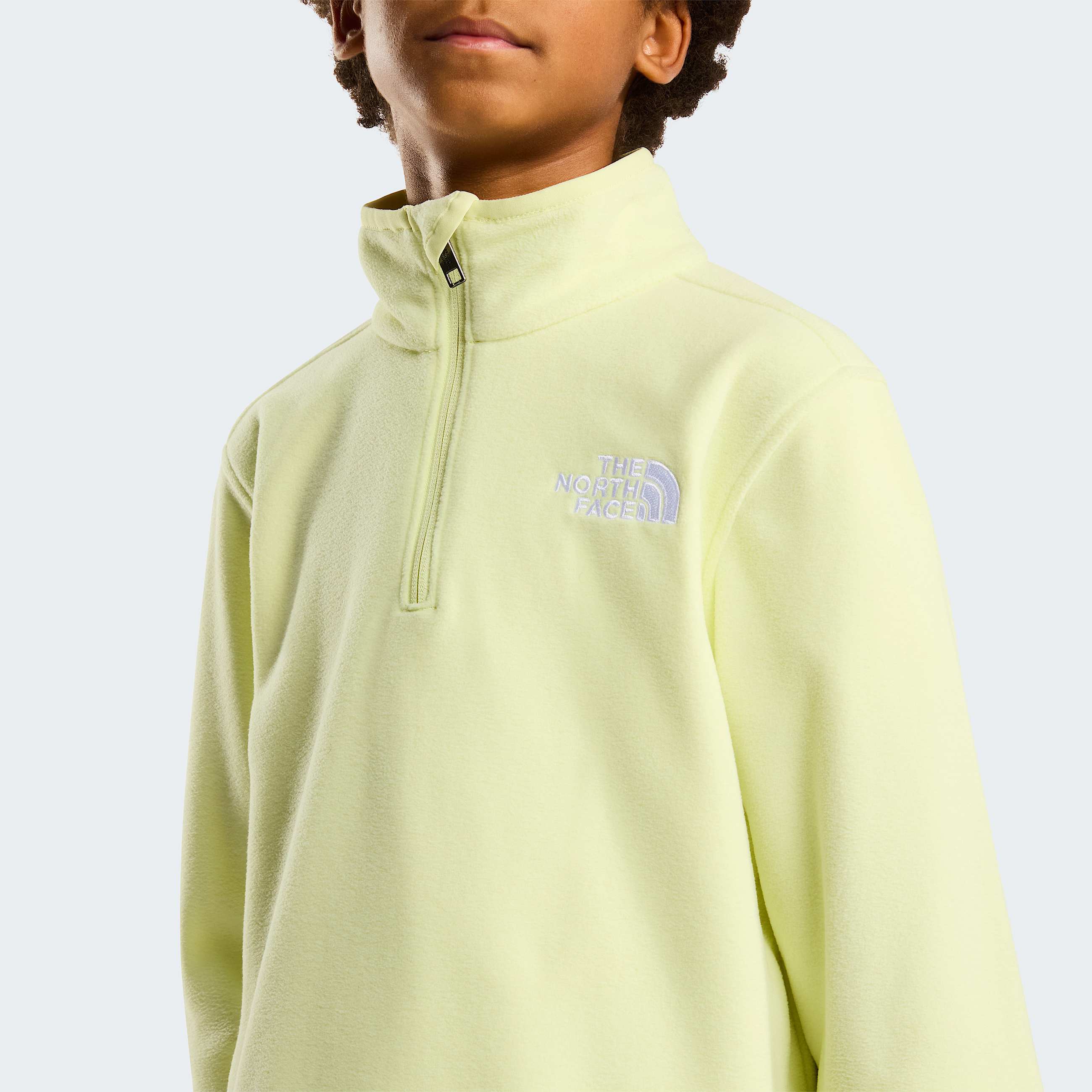 Glacierfleece met kwartrits voor tieners TNF Lemon Mist ALT4
