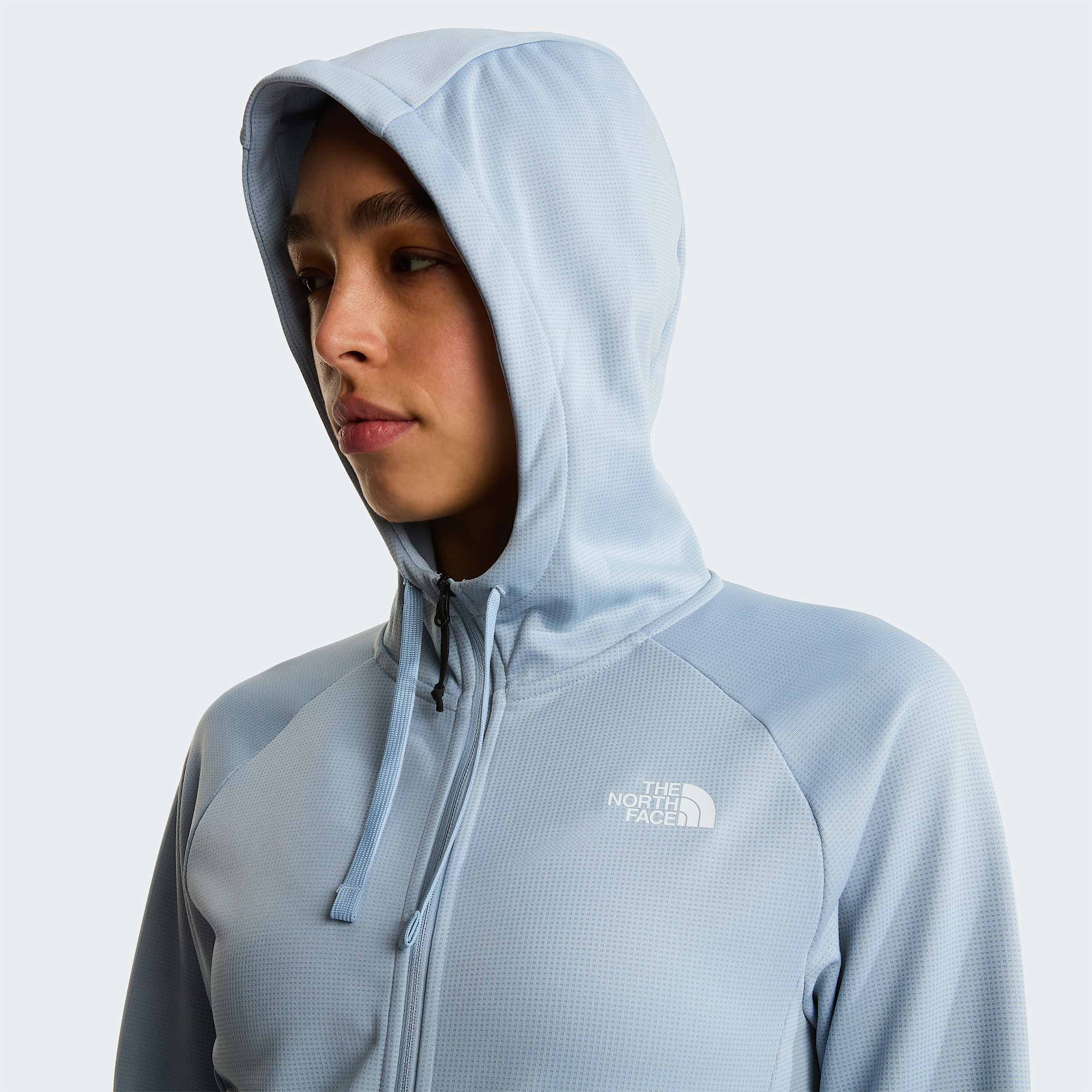 Reaxion 20jas met capuchon en volledige rits voor dames TNF Frost Grey Dark Heather ALT5
