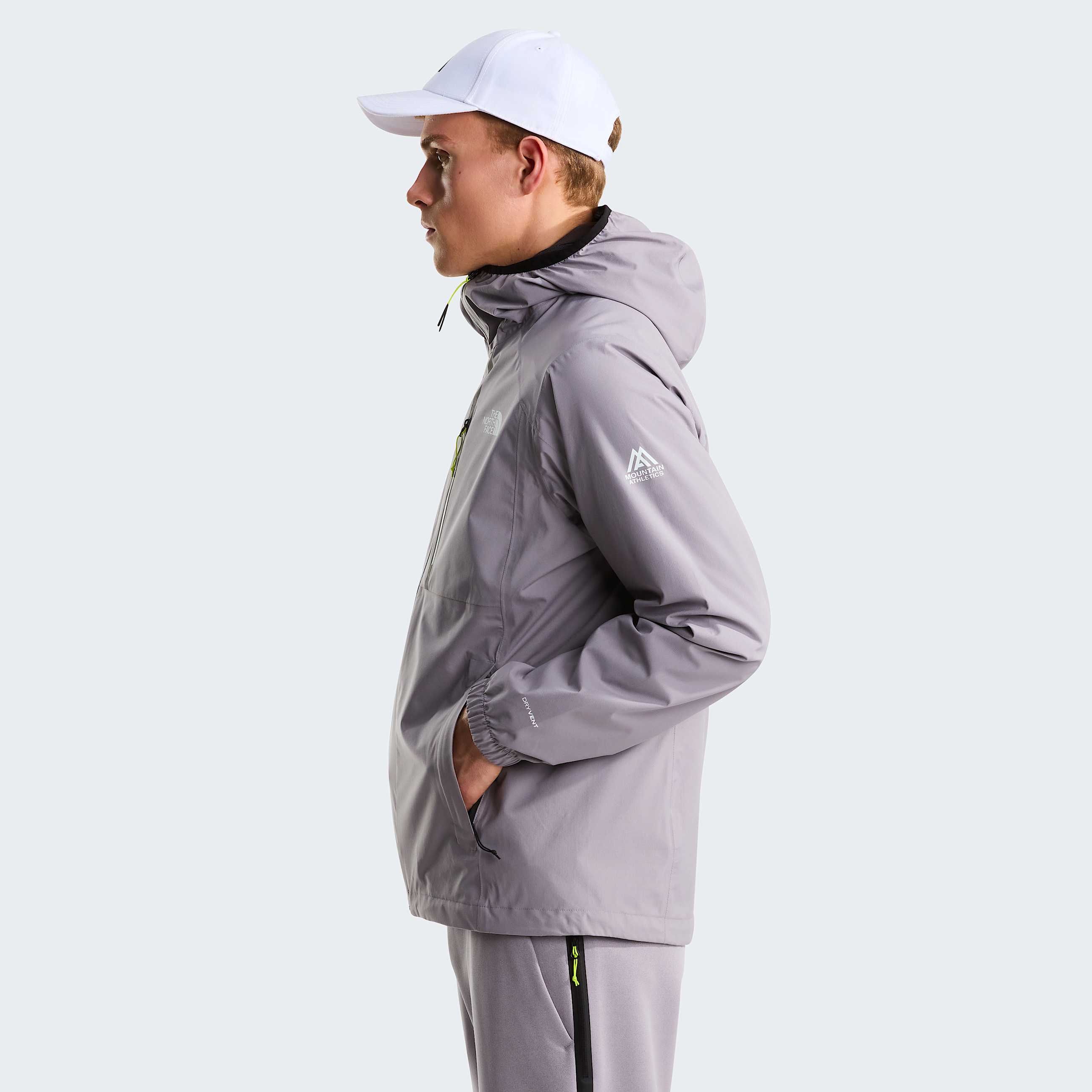 Mens Mountain Athletics Rainlit Hooded Jacket TNF Transcendent Grey ALT2