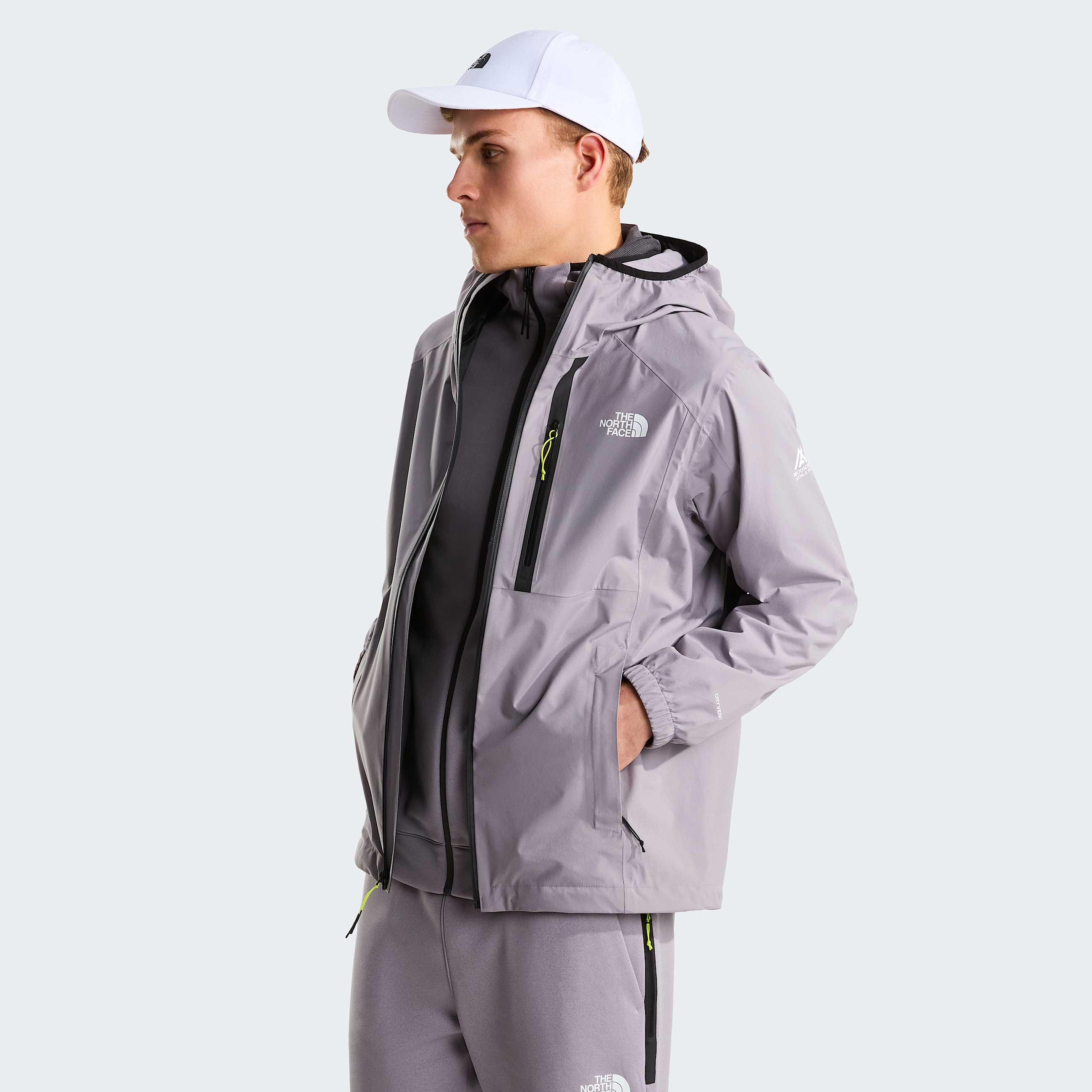 Mens Mountain Athletics Rainlit Hooded Jacket TNF Transcendent Grey ALT4