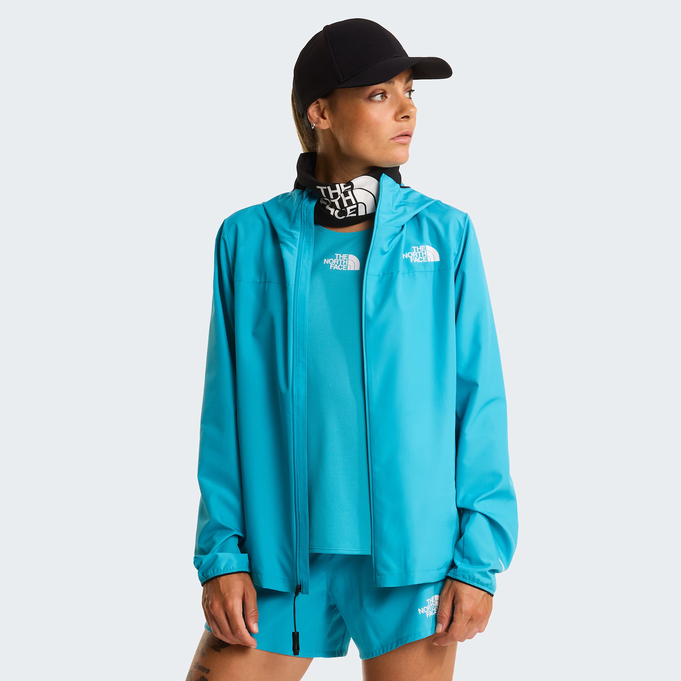 Womens Fontanales Wind Jacket TNF River Ice ALT4