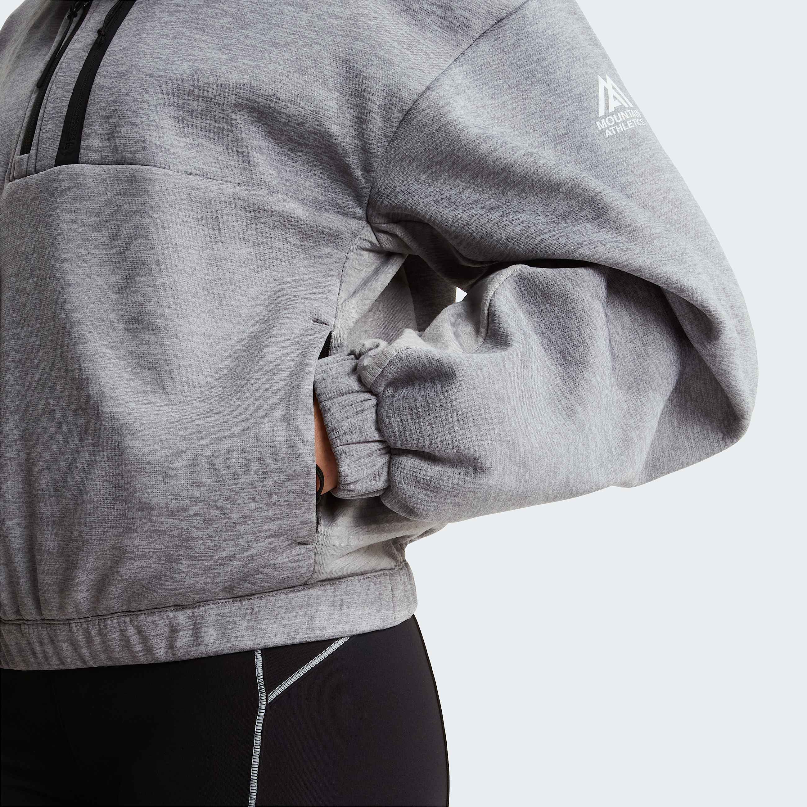 Womens Mountain Athletics 14 Zip Funnel Neck Fleece TNF TNF Pale Grey HeatherMeld Grey ALT5
