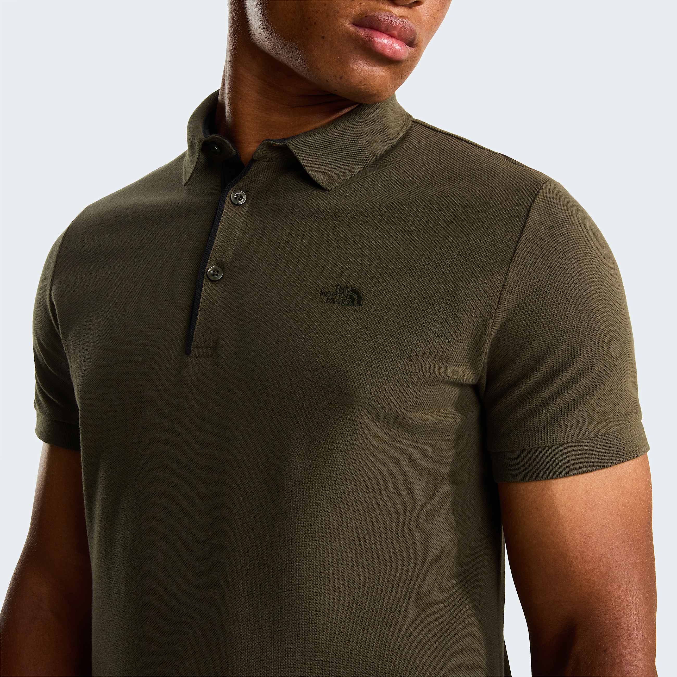 Polo de piqu entallado Premium para hombre TNF New Taupe Green ALT4