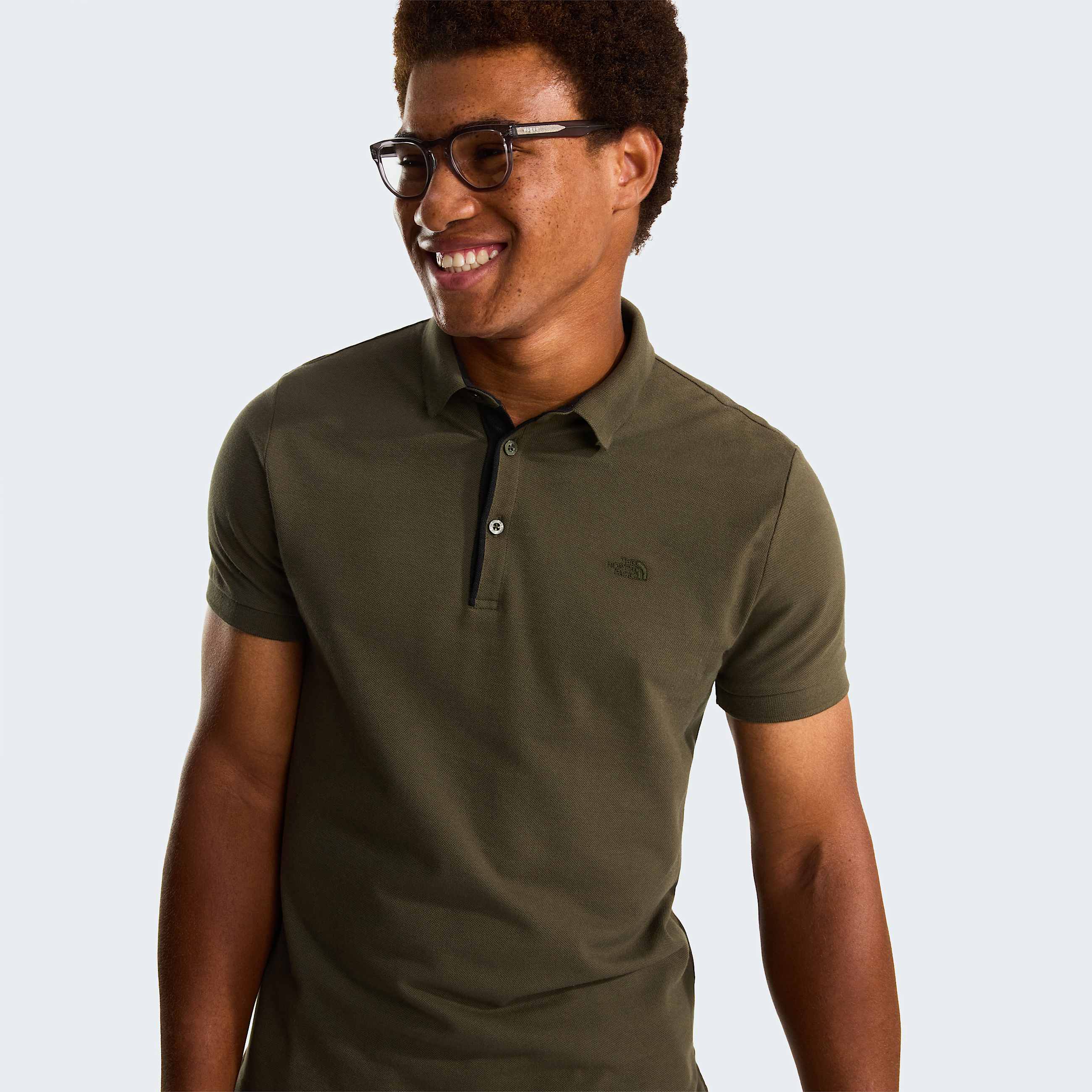 Polo de piqu entallado Premium para hombre TNF New Taupe Green ALT5