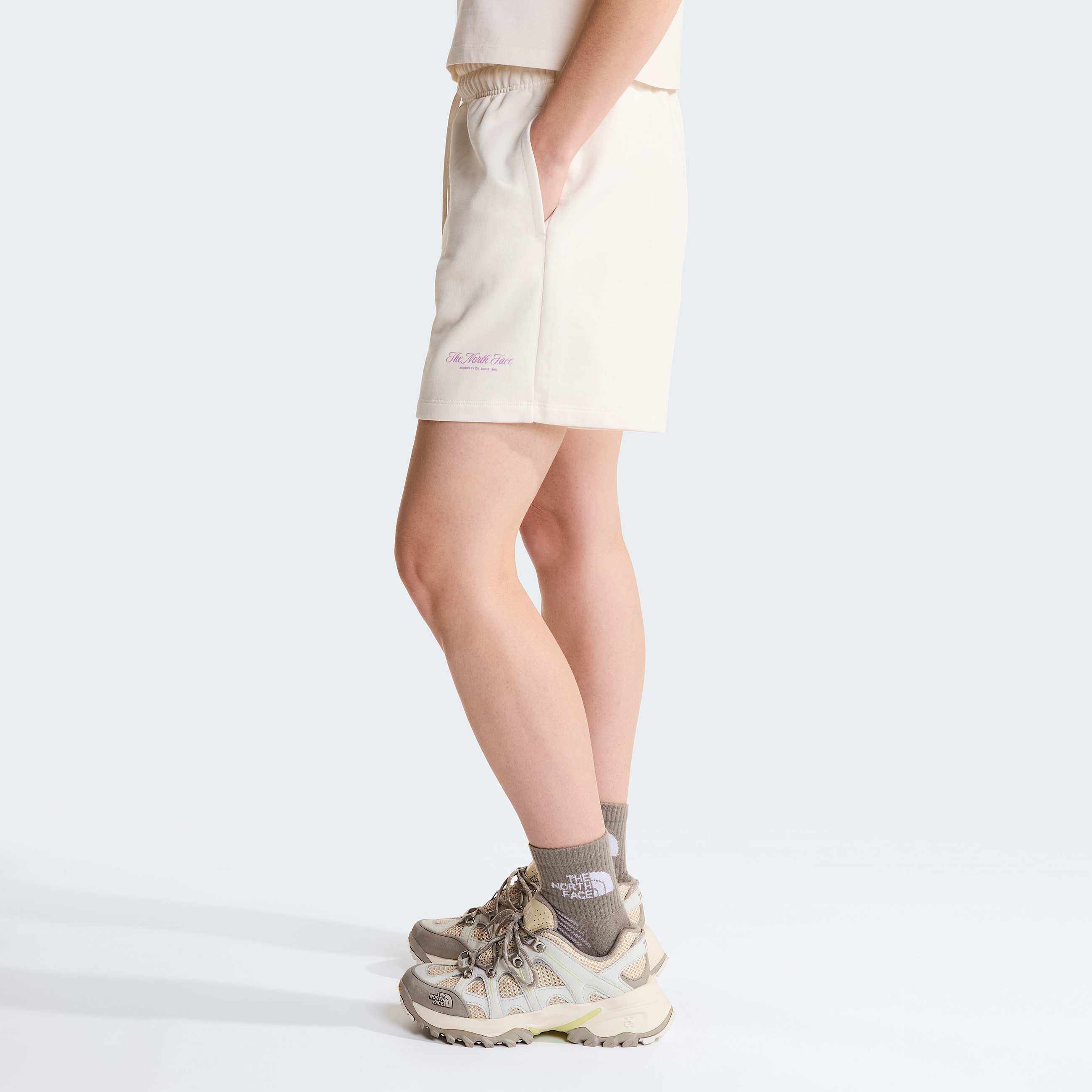 Womens Inspire Exploration Relaxed Shorts TNF White DuneHushed Lavender ALT2