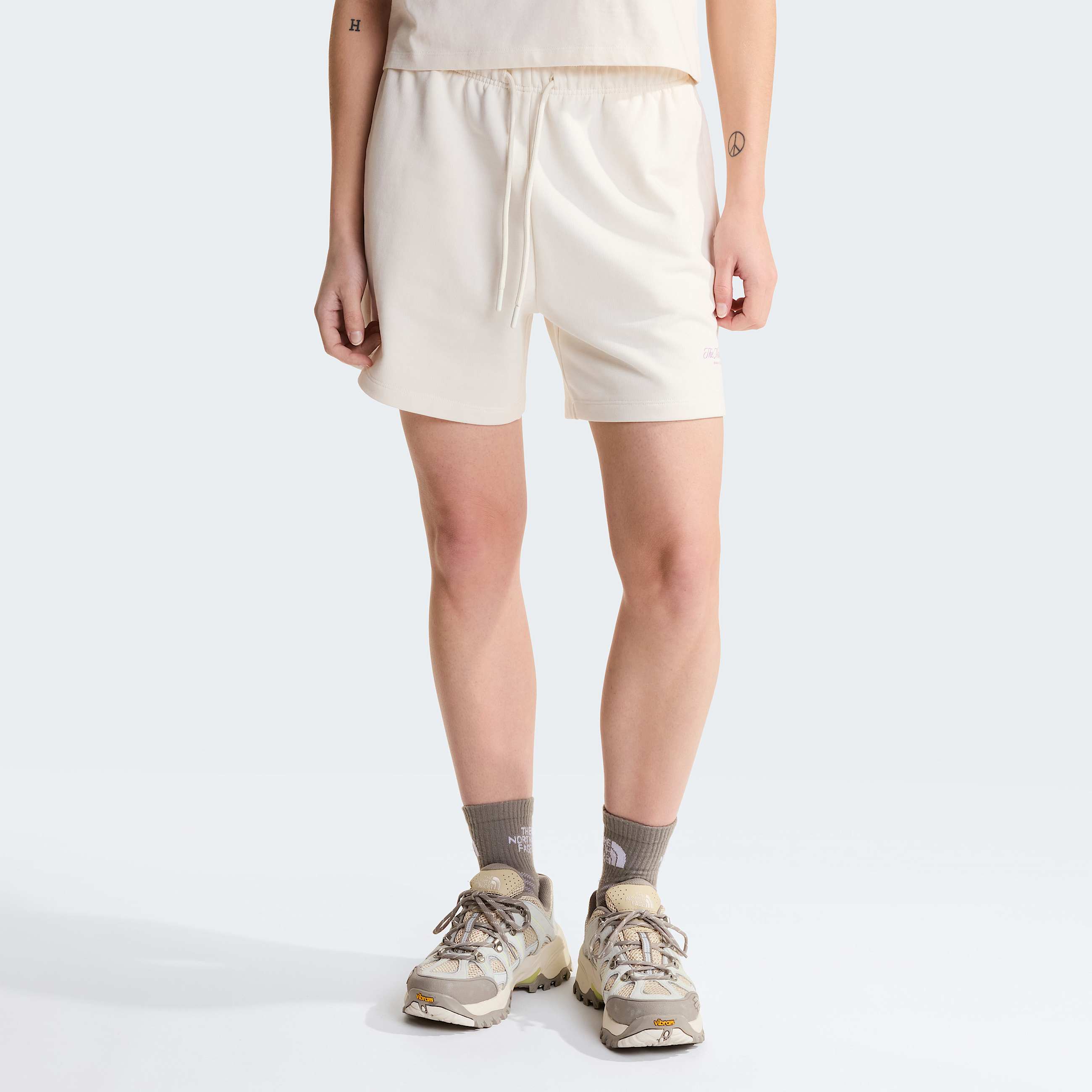 Womens Inspire Exploration Relaxed Shorts TNF White DuneHushed Lavender HERO
