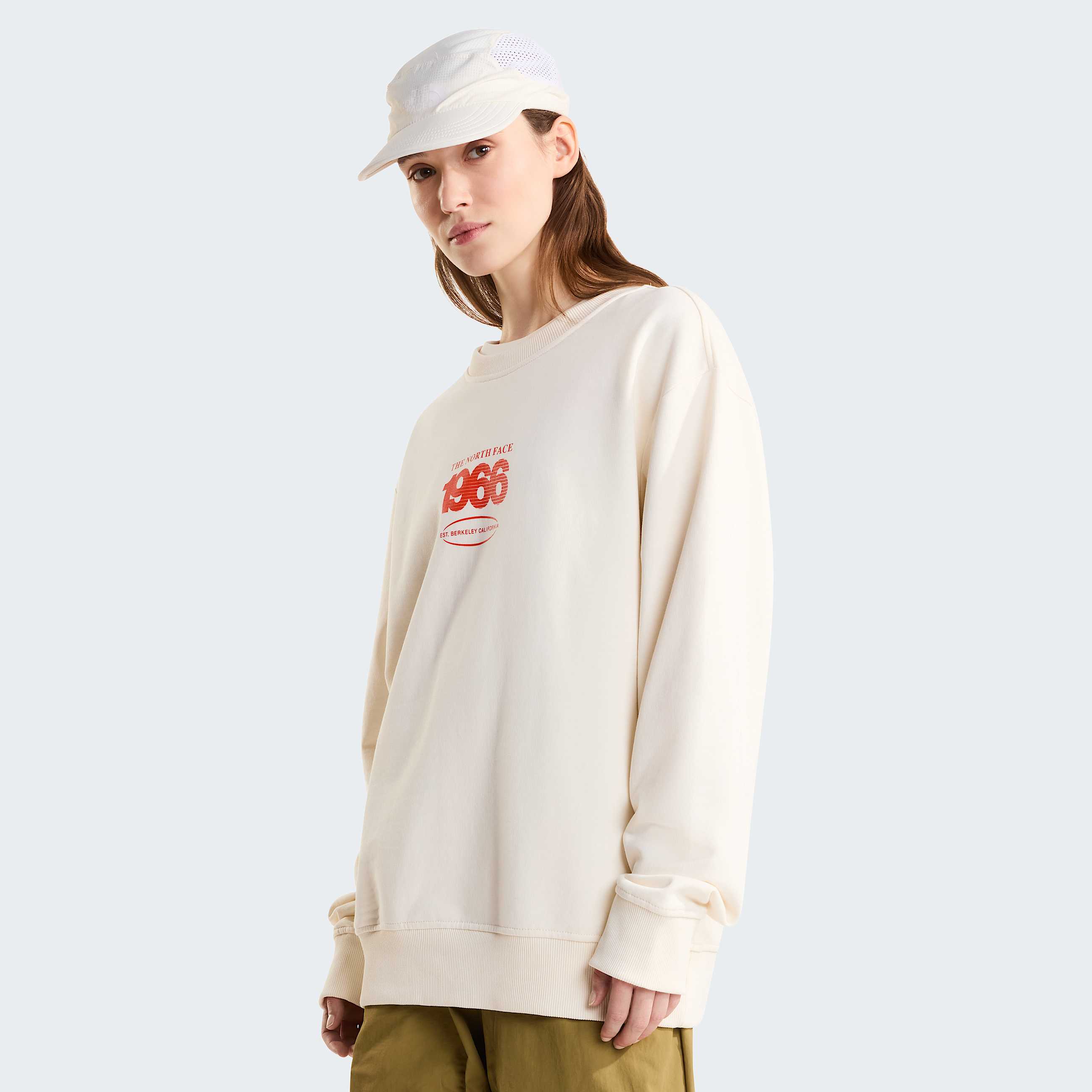 Uniseks Track Relaxed Sweatshirt TNF White DuneLava Red ALT9