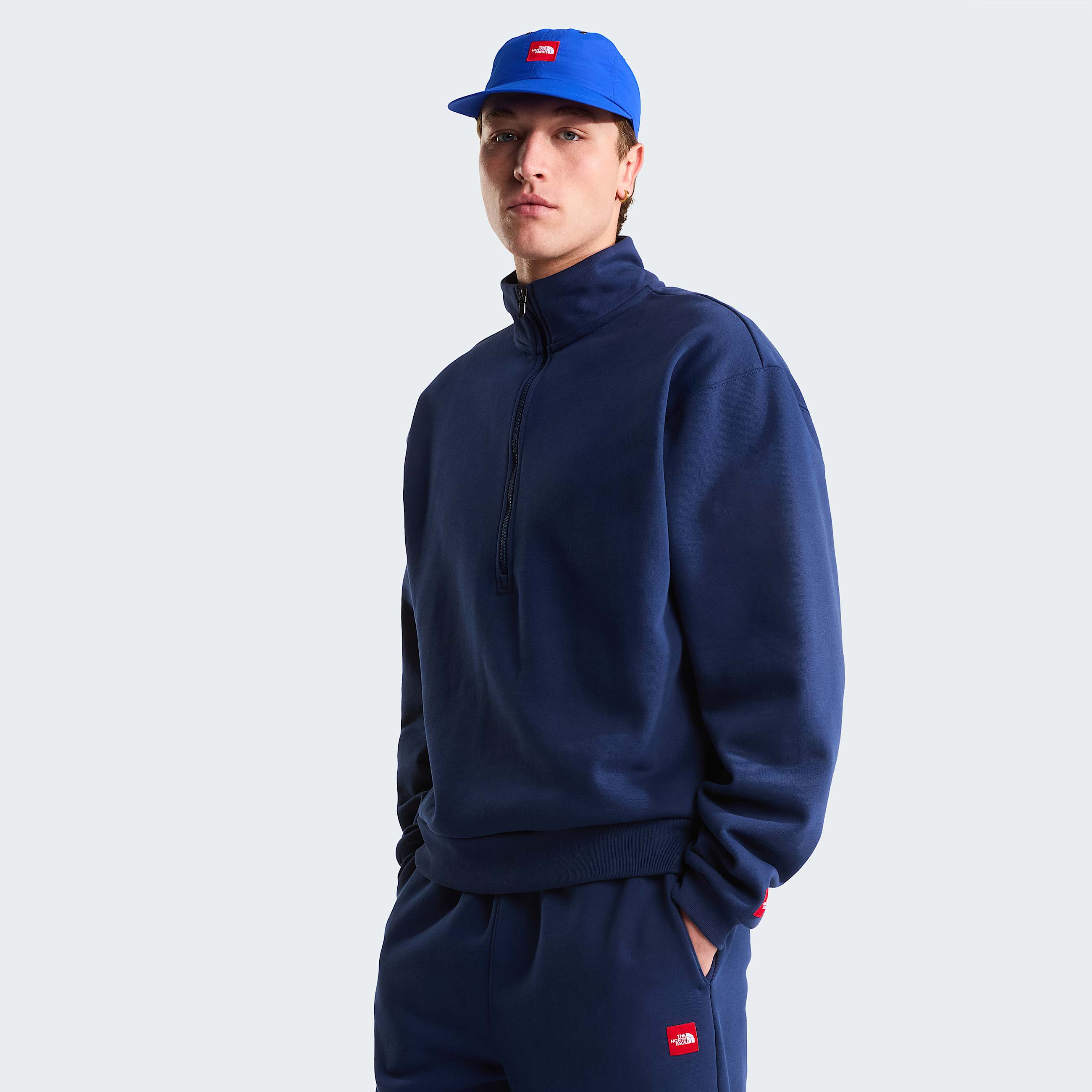 Uniseks TNF Red Boxfleece met halve rits TNF ALT2