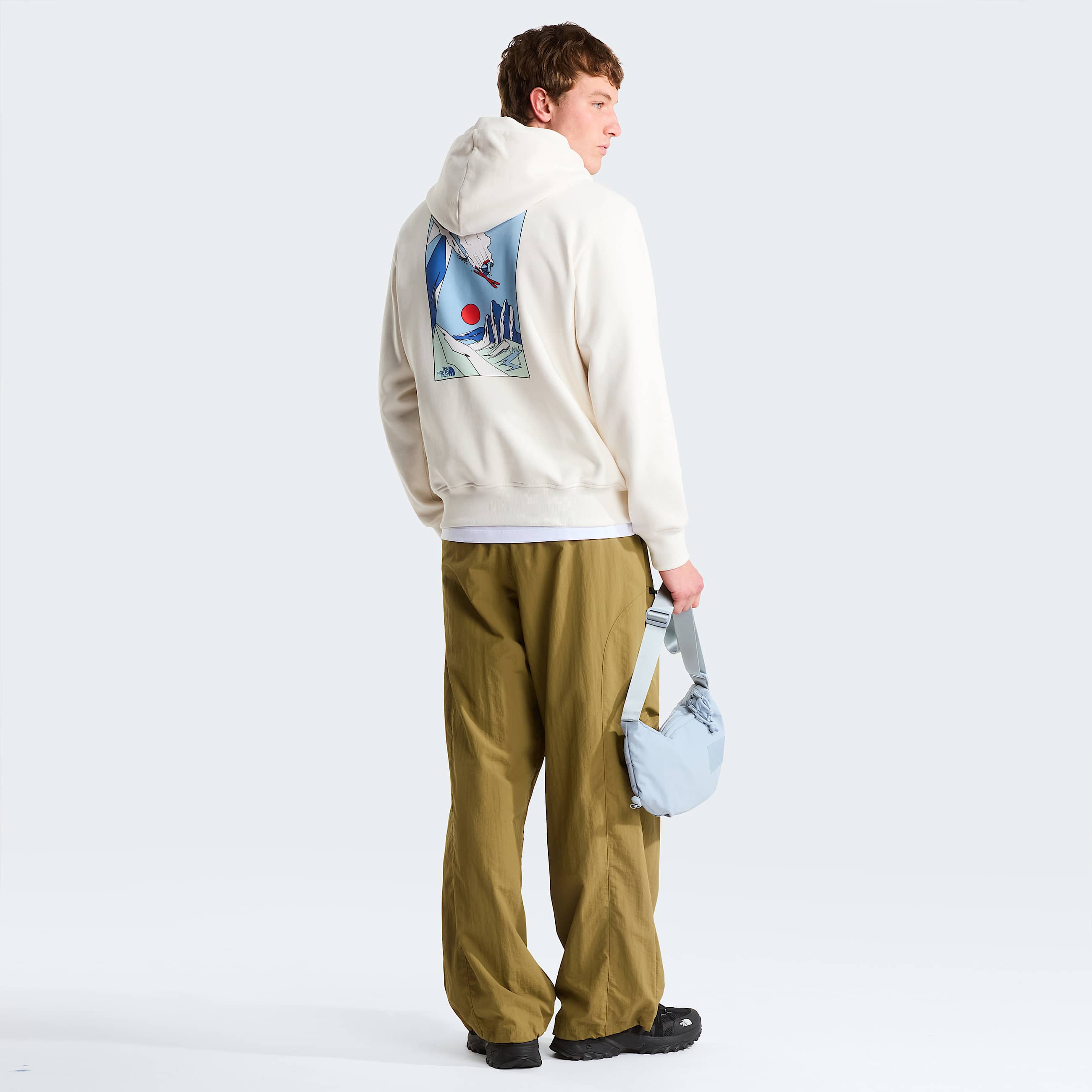 Uniseks Mountain Celebration Relaxed Graphic hoodie TNF White Dune ALT4