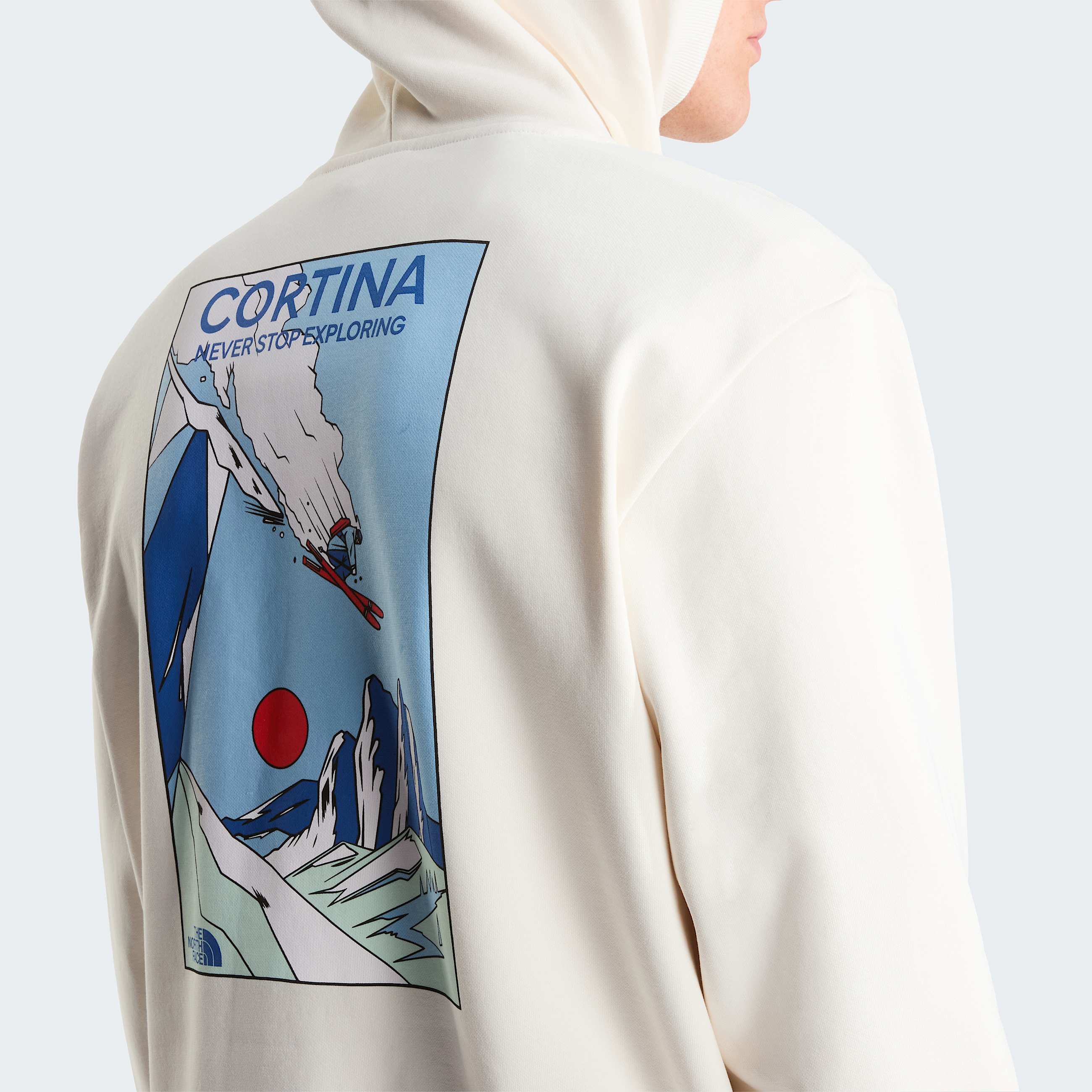 Uniseks Mountain Celebration Relaxed Graphic hoodie TNF White Dune ALT8