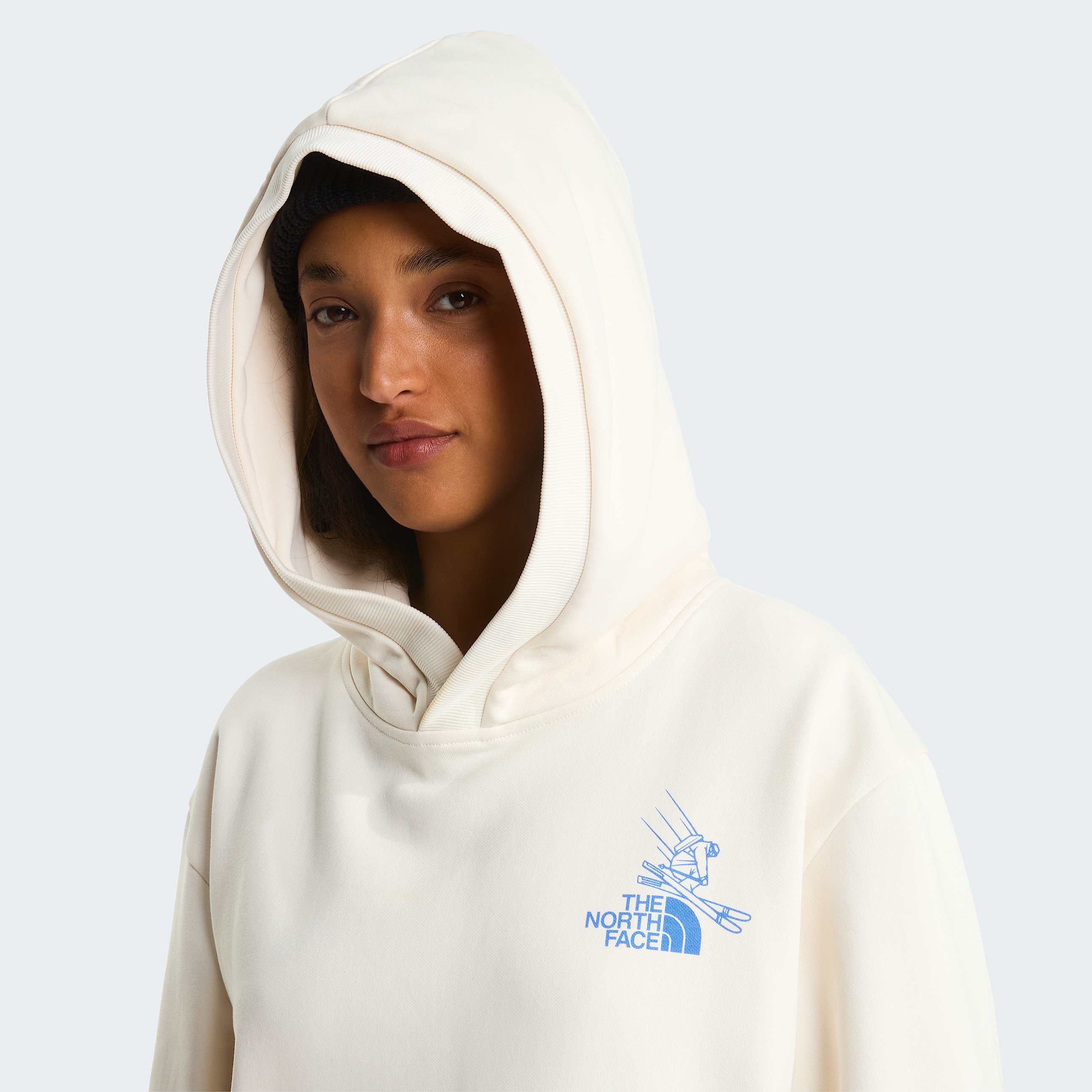Uniseks Mountain Celebration Relaxed Graphic hoodie TNF White Dune ALT15