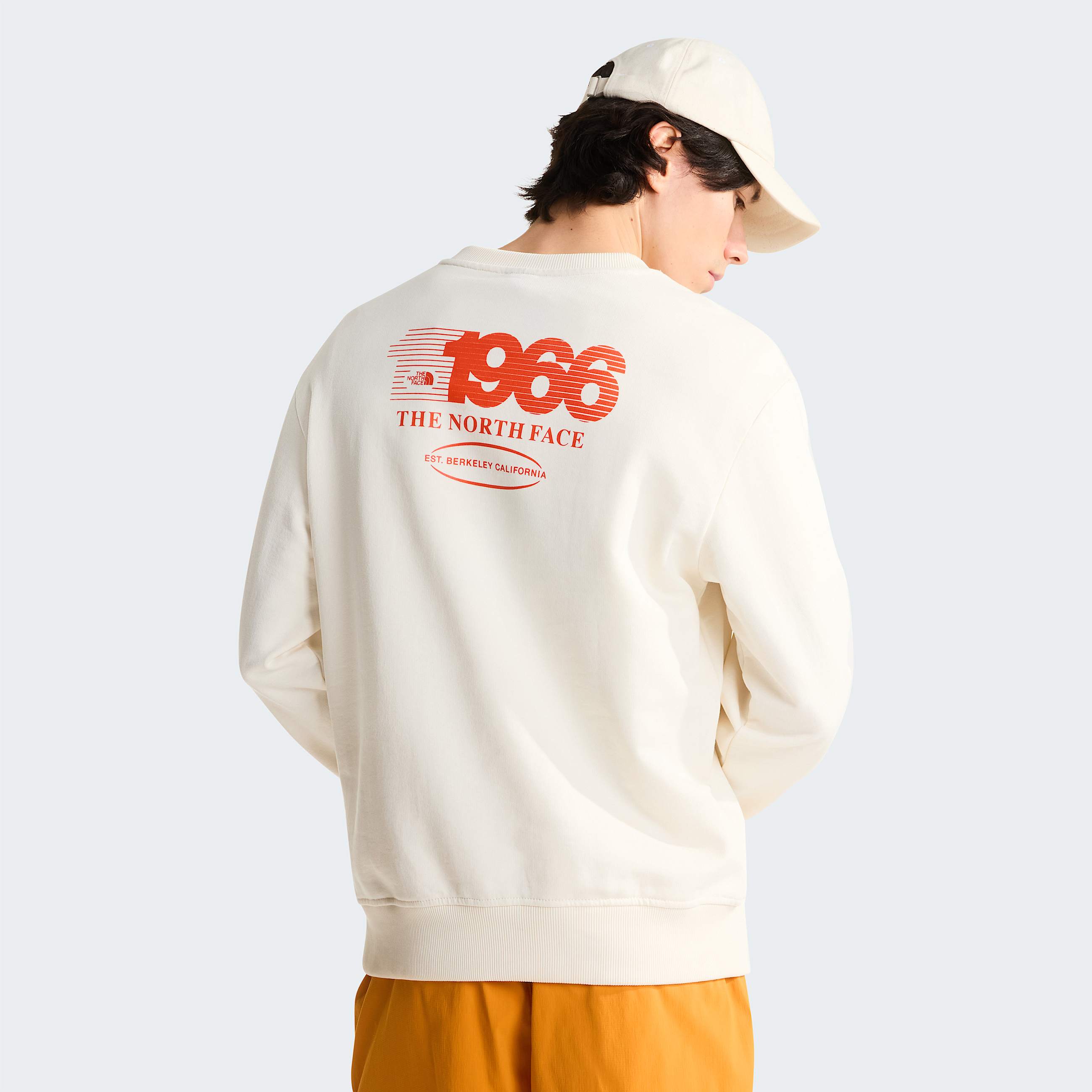 Uniseks Track Relaxed Sweatshirt TNF White DuneLava Red ALT2