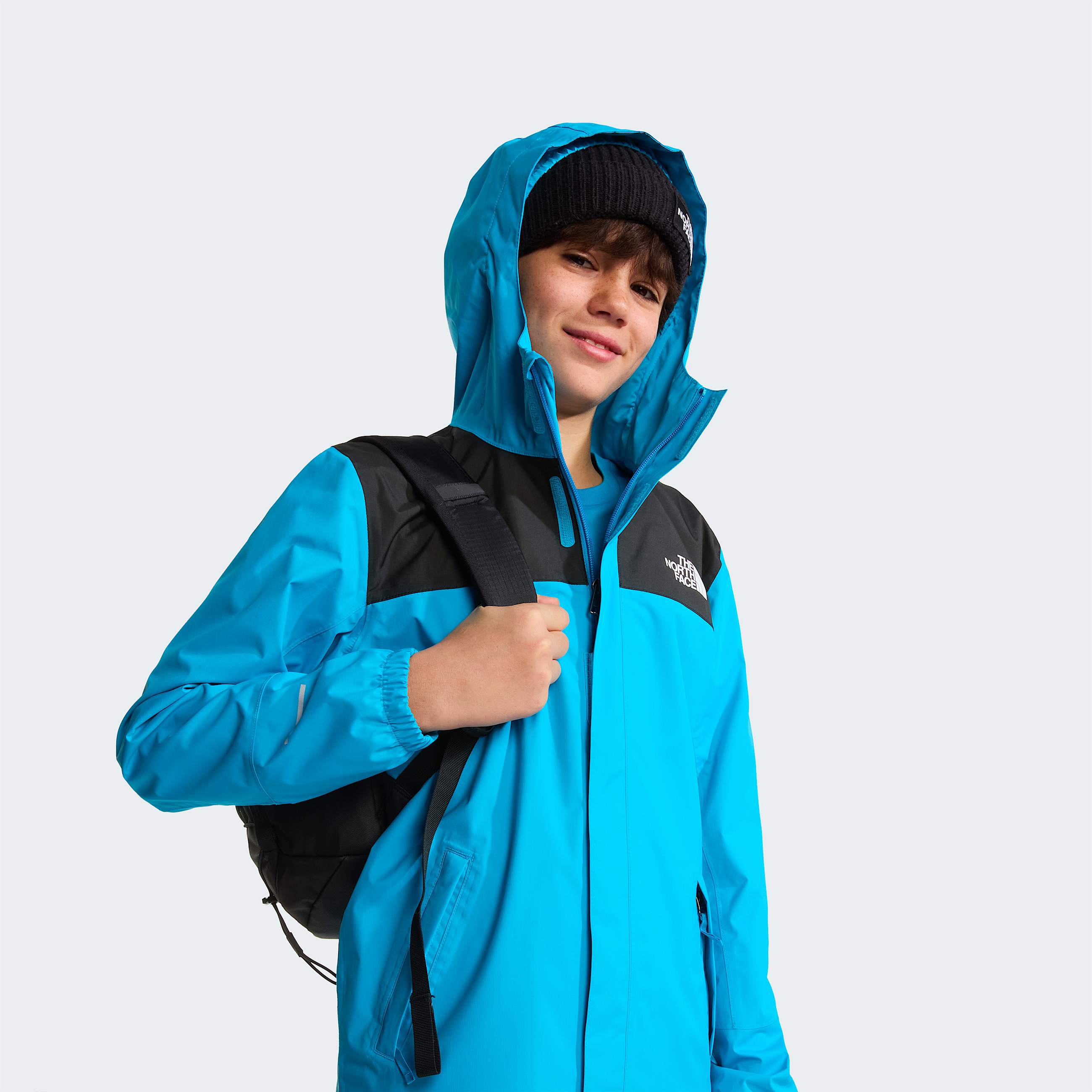 Boys Antora Rain Jacket TNF Meridian Blue ALT9